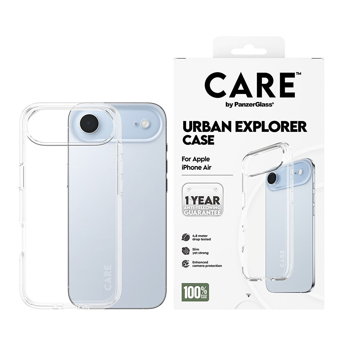 CARE by PanzerGlass® iPhone Air Amiral Kılıf Urban Explorer Şeffaf | Şeffaf Çerçeve  