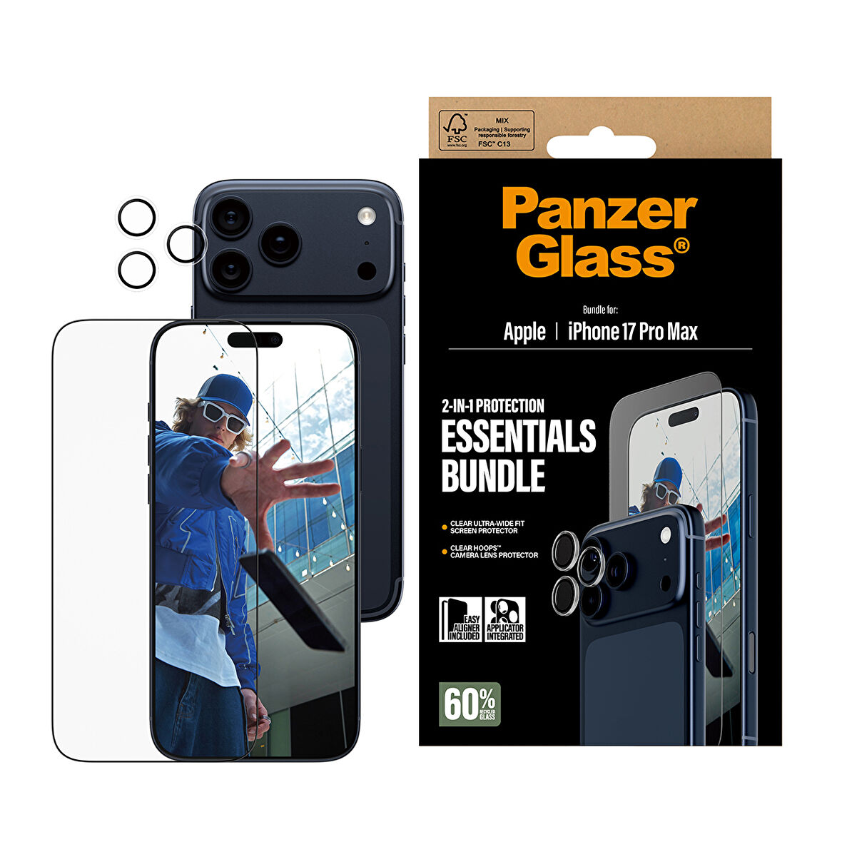 PanzerGlass® 2'si 1 Arada Paket iPhone 17 Pro Max