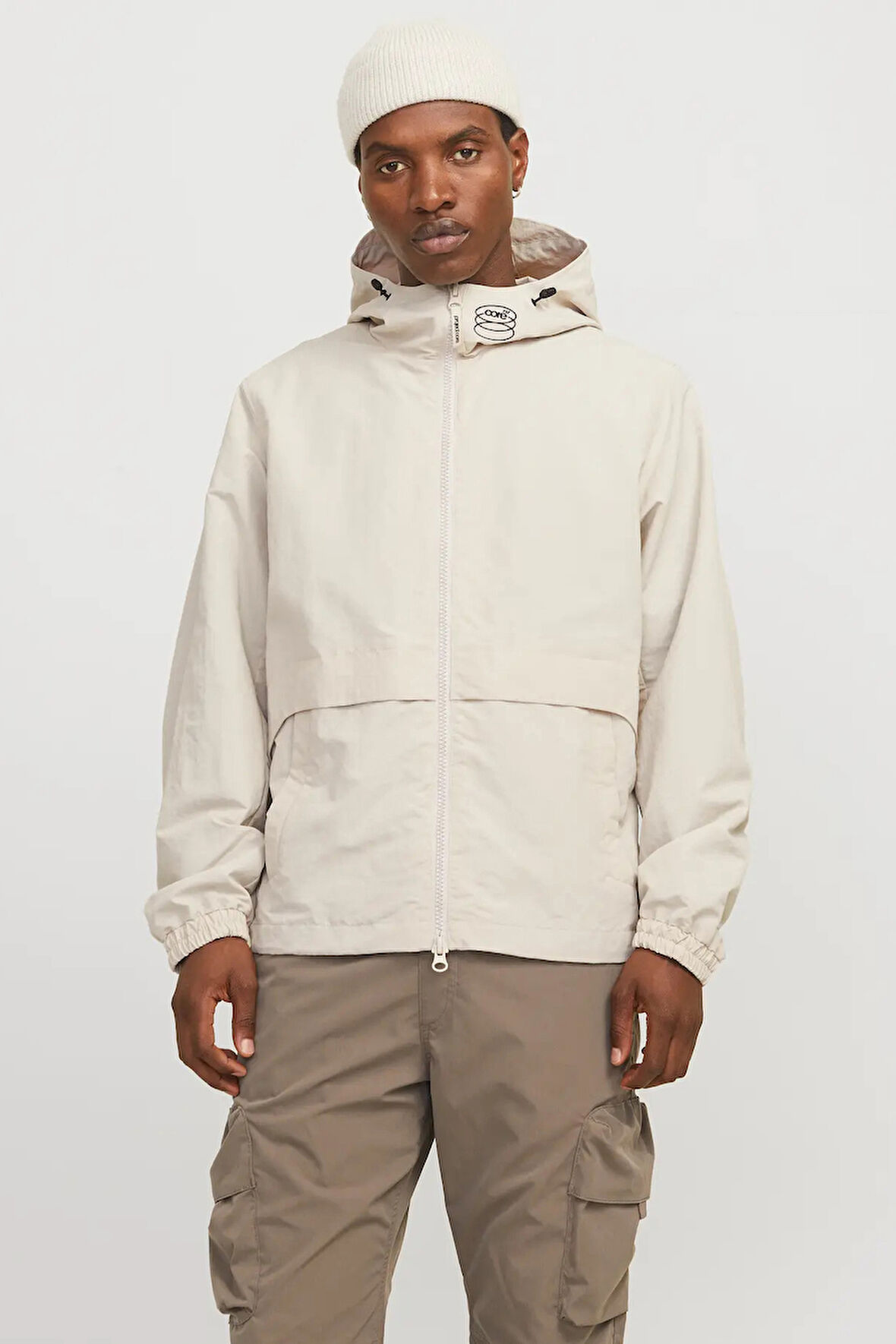 Jack & Jones Erkek Jcounıon Kapüşonlu Fermuarlı Ceket 12274049 Taş