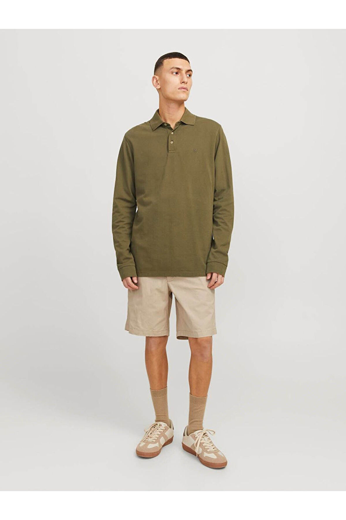 Jack & Jones Erkek Elastik Bel Rahat Kalıp Bej Şort - 12274983