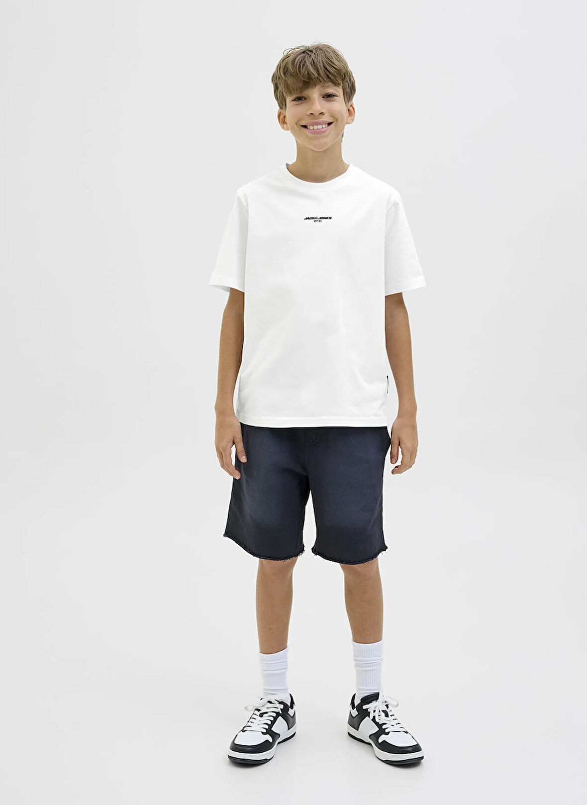 Jack & Jones Baskılı Beyaz Erkek Çocuk T-Shirt 12278705