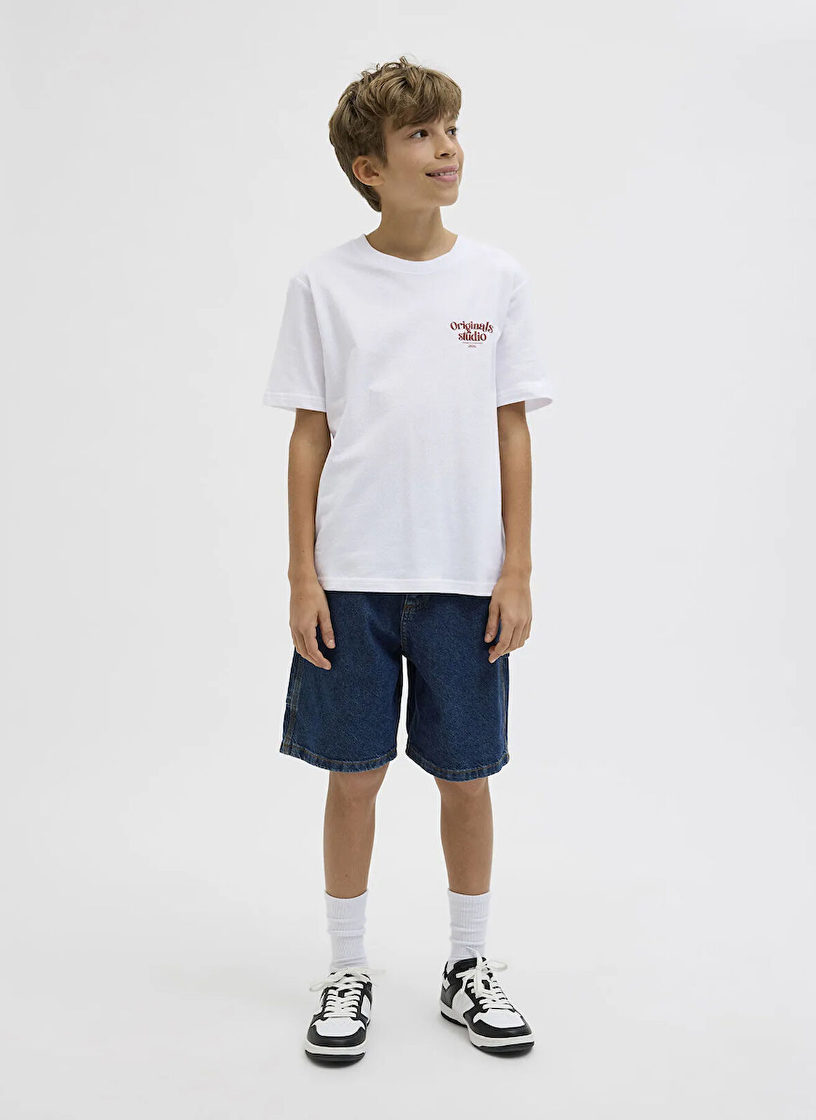 Jack & Jones Baskılı Beyaz Erkek Çocuk T-Shirt 12278373