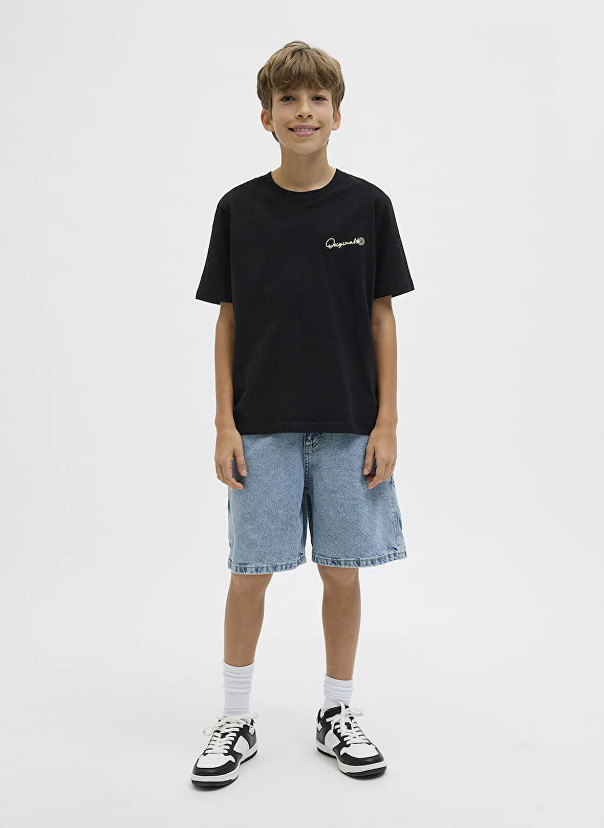 Jack & Jones Baskılı Siyah Erkek Çocuk T-Shirt 12278373