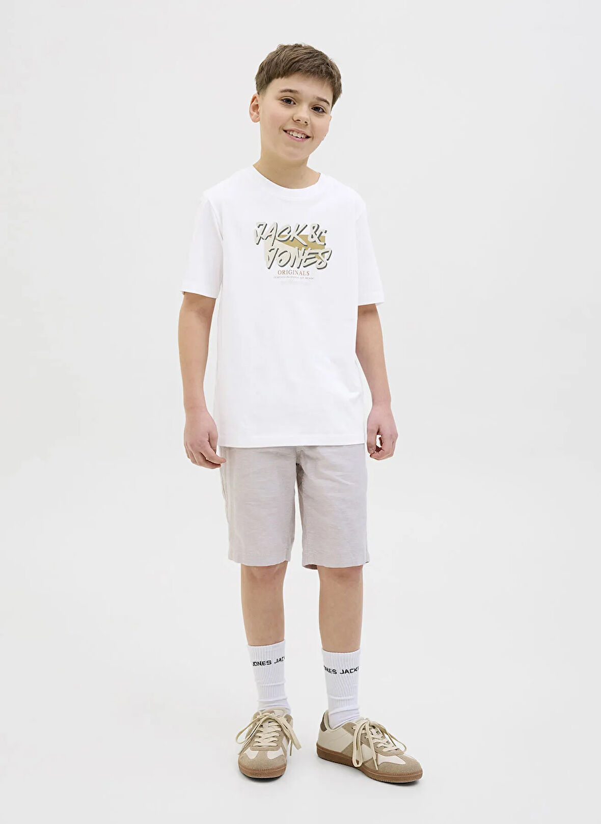 Jack & Jones Baskılı Beyaz Erkek Çocuk T-Shirt 12278350
