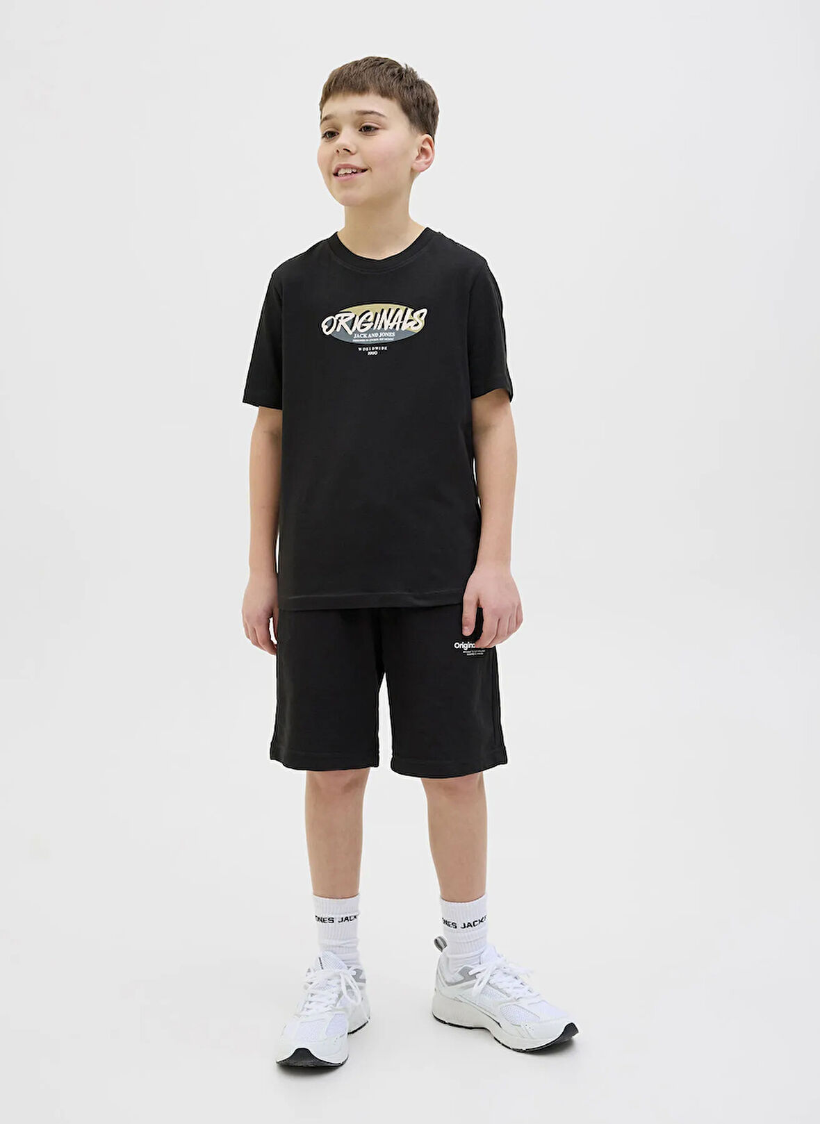 Jack & Jones Baskılı Siyah Erkek Çocuk T-Shirt 12278350