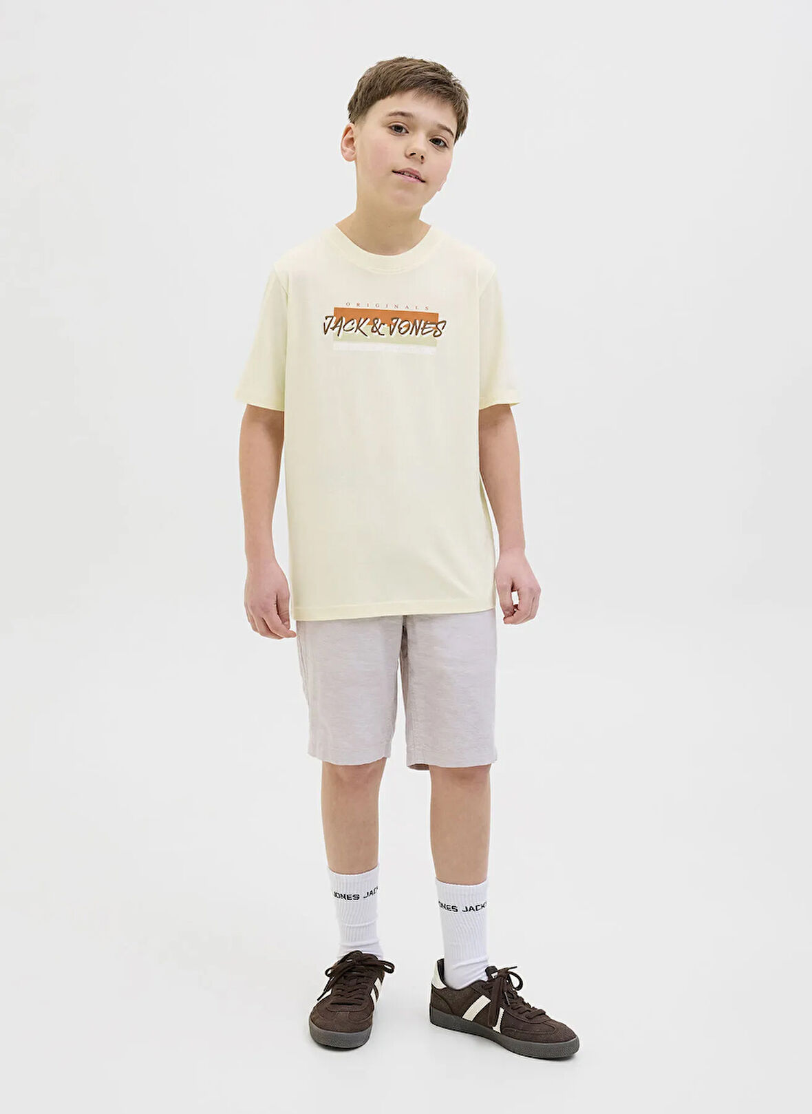 Jack & Jones Baskılı Krem Erkek Çocuk T-Shirt 12278350