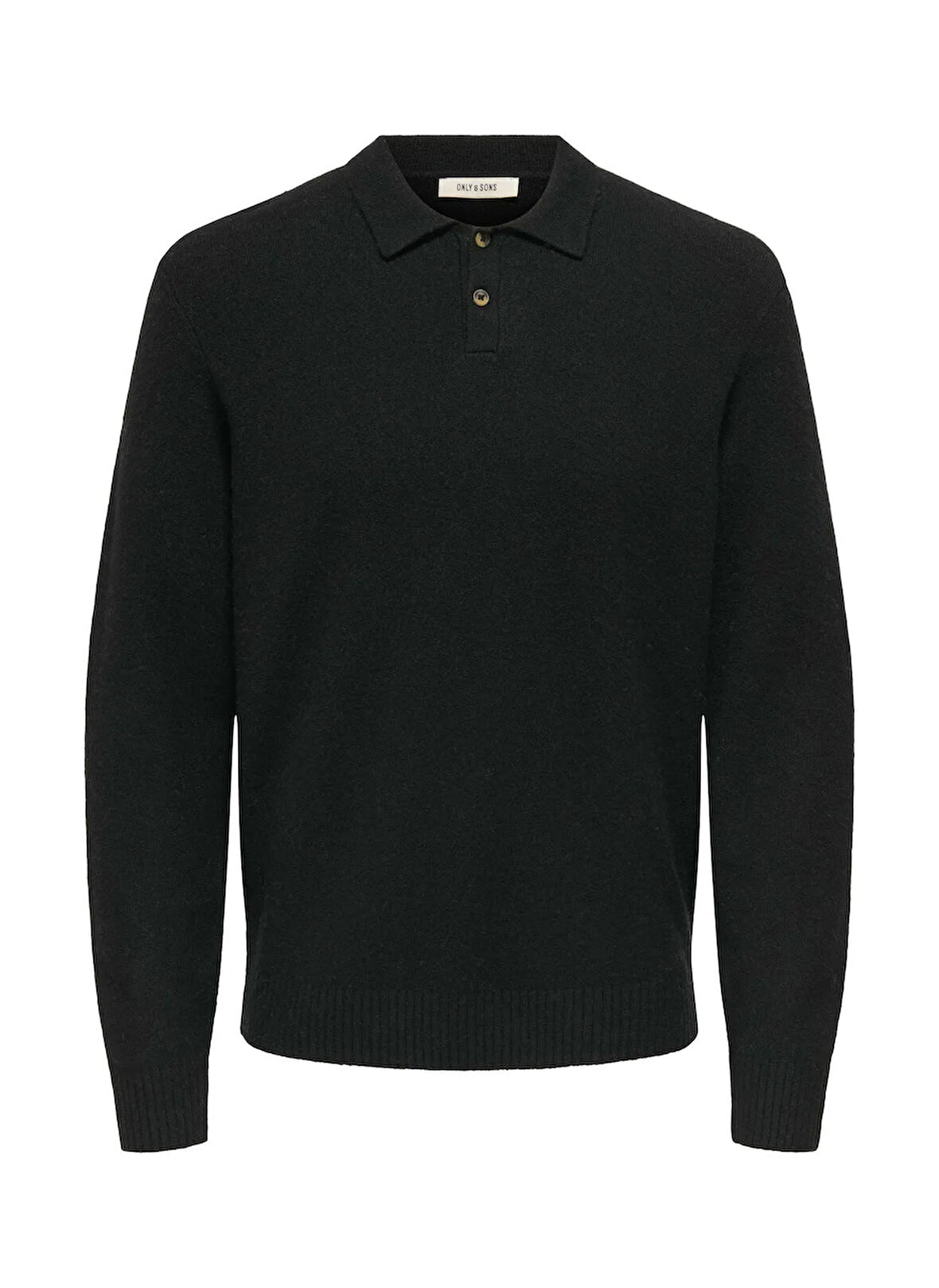 Only & Sons Siyah Erkek Normal Kazak ONSJAY REG LS POLO KNIT