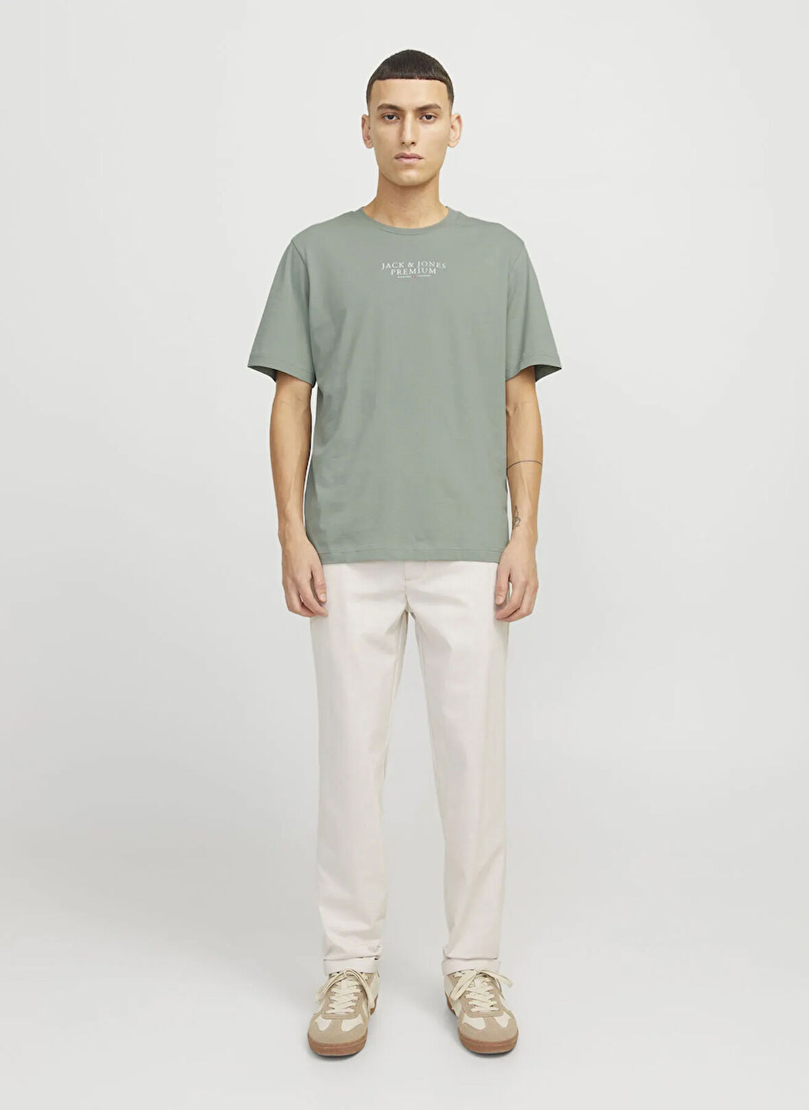 Jack & Jones Bisiklet Yaka Yeşil Erkek T-Shirt 12217167_JPRBLUARCHIE SS TEE CREW N