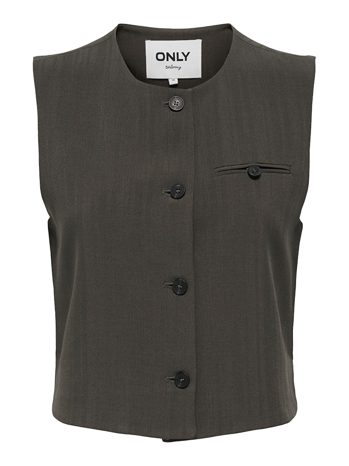 ONLMATEO LIFE S/L STRIPE VEST CC TLR Kadın Siyah Yelek - 15351087