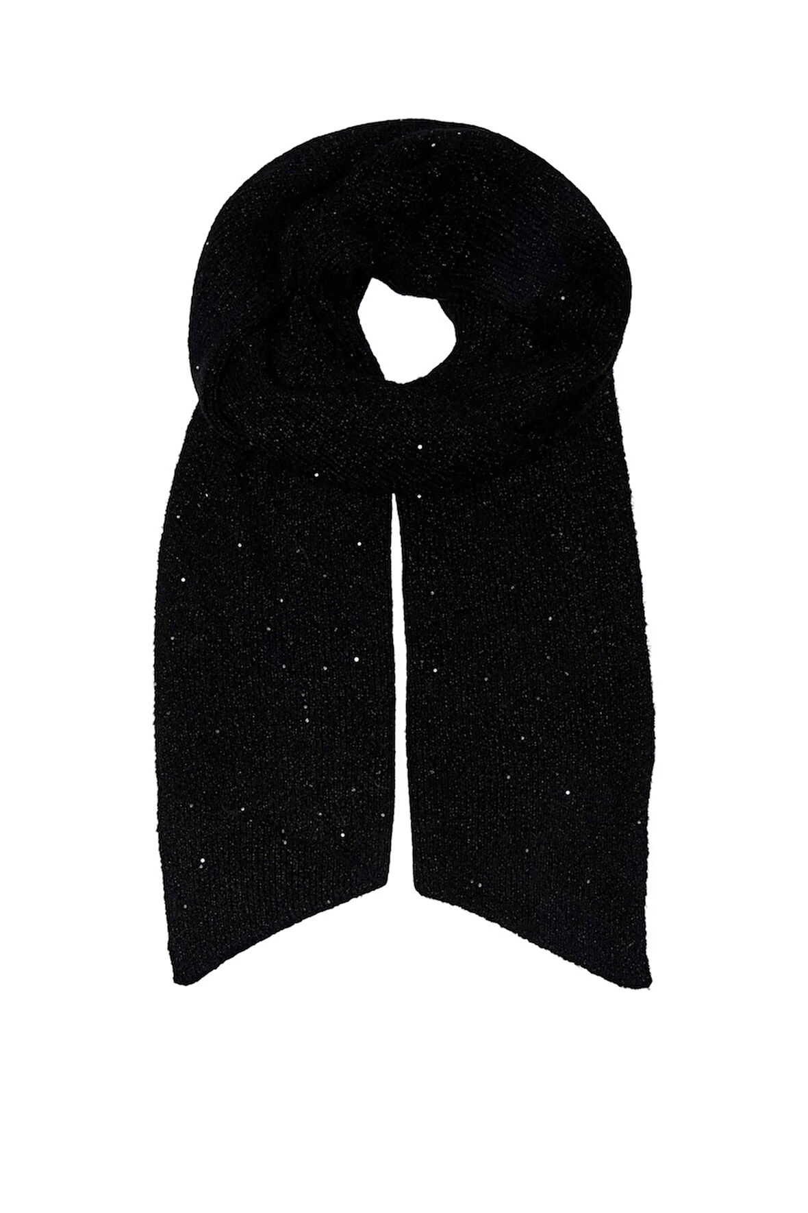 Only Kadın Onlsola Simli ve Pul Detaylı Yün Atkı 15349813 Siyah