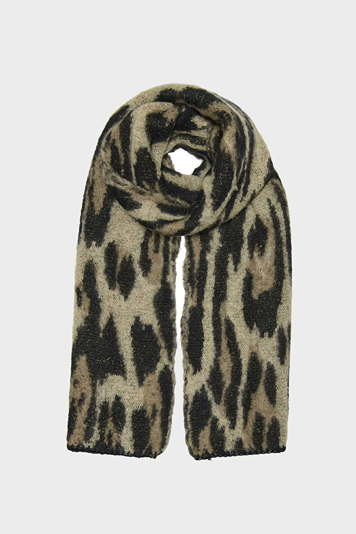 Only Kadın Desenli Yumuşak Dokulu Örme Atkı 15350197 Bej