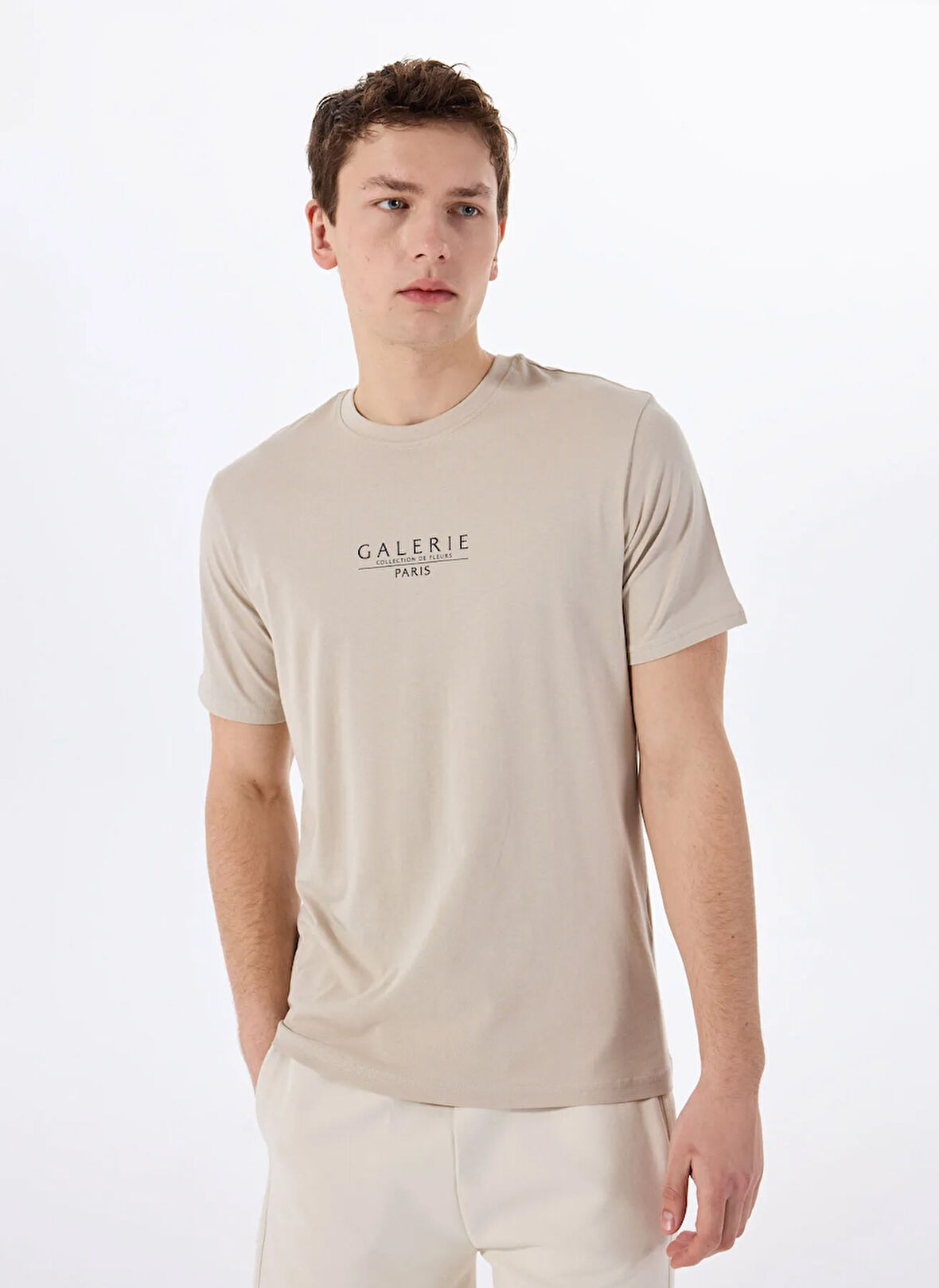 Only & Sons O Yaka Baskılı Ekru Erkek T-Shirt ONSVISTA REG SS TEE