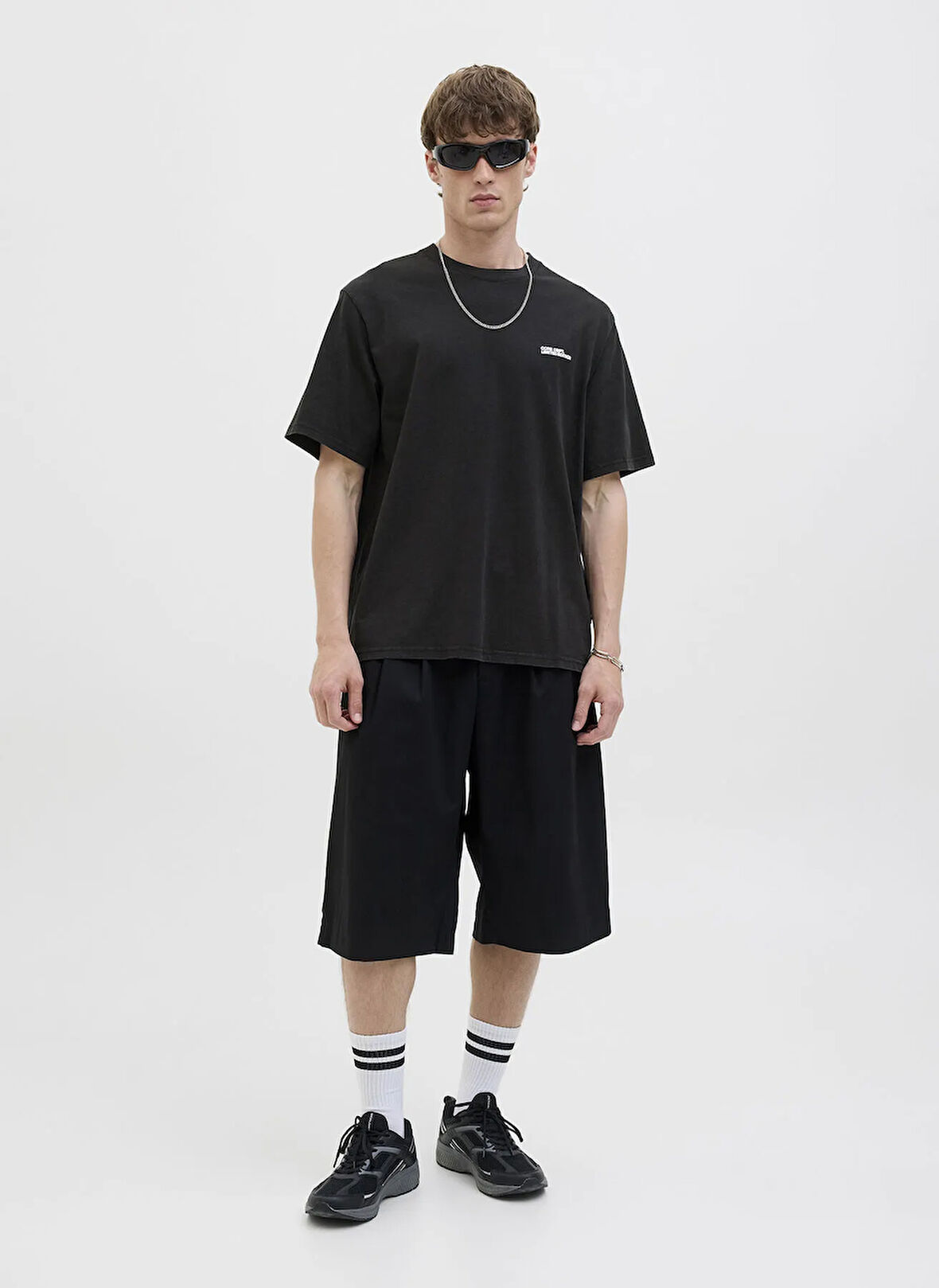 Jack & Jones Bisiklet Yaka Siyah Erkek T-Shirt 12276738_JCOINFINITY SUN BACK TEE S