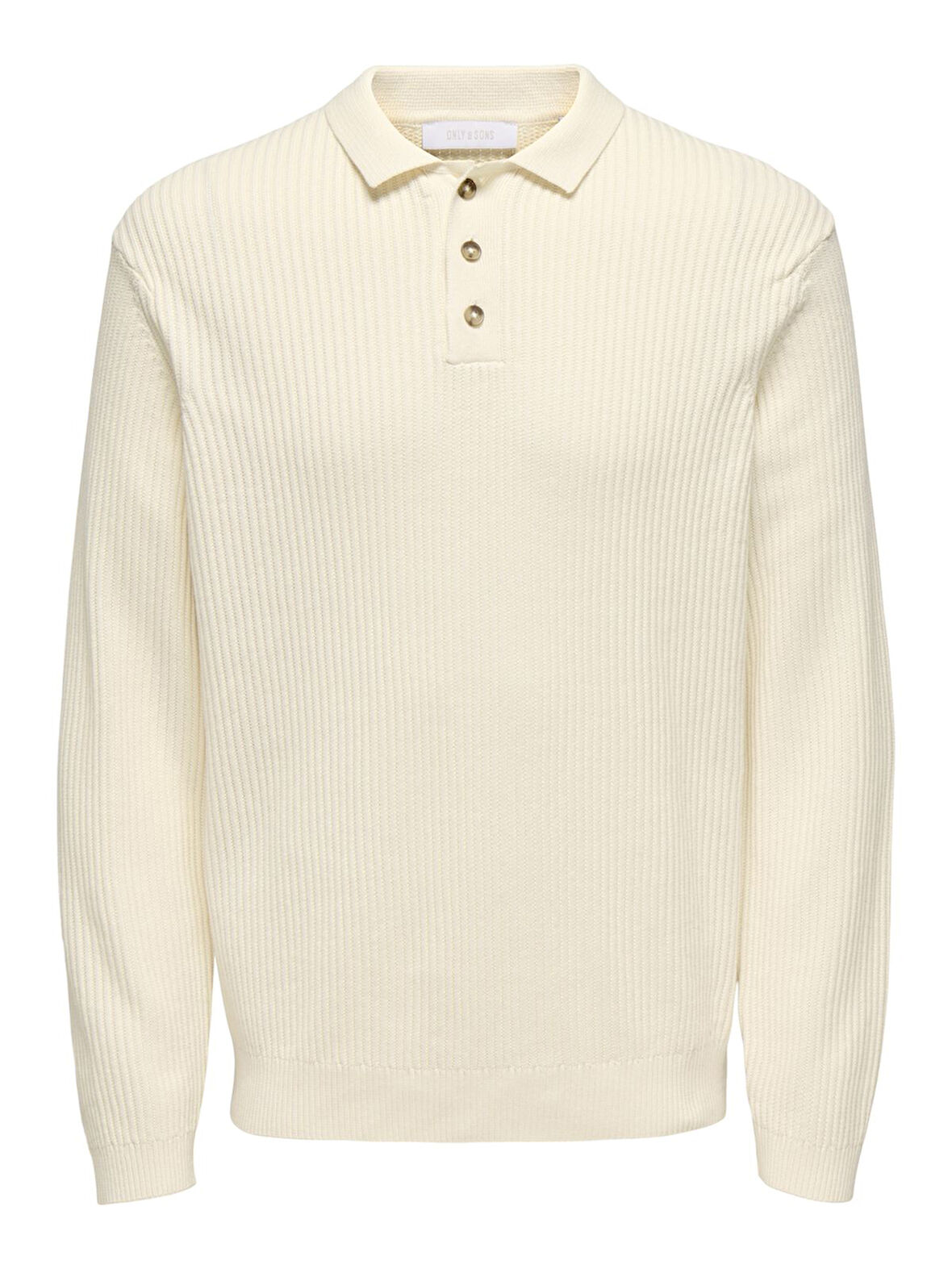 ONSLAW REG LS POLO KNIT FRML Erkek Beyaz Kazak - 22035031