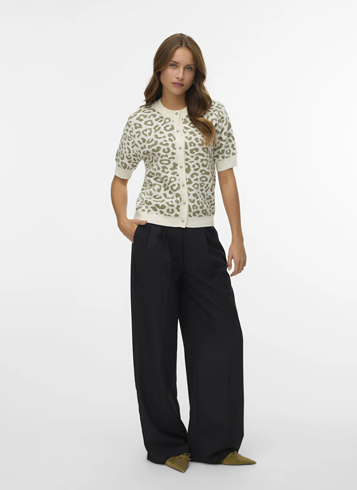 Vero Moda Bisiklet Yaka Normal Çok Renkli Kazak Kadın VMTRES BIEN 2/4 O-NECK CARDIGAN