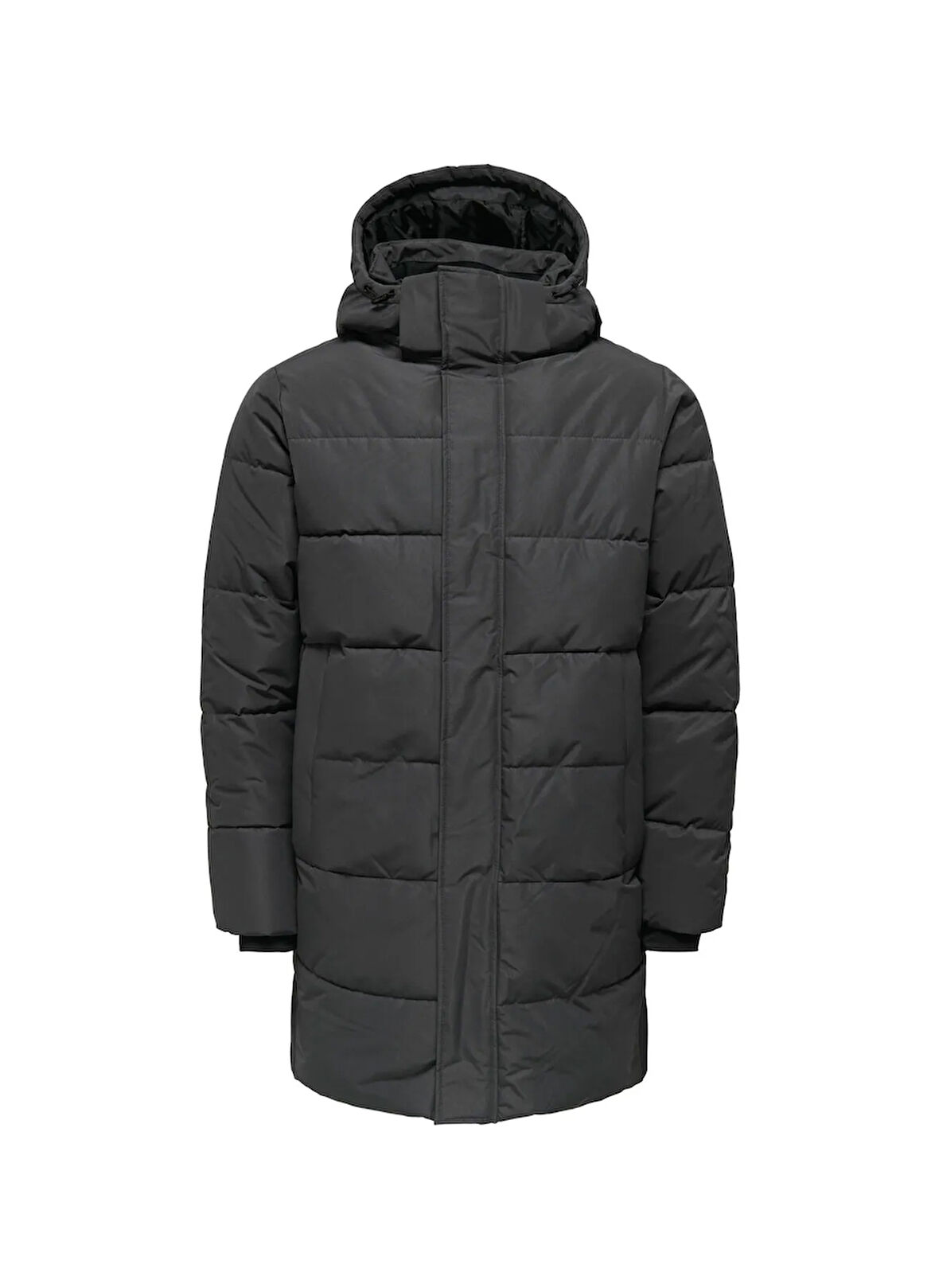 Only & Sons Antrasit Erkek Mont ONSCARL LIFE LONG QUILTED COAT OTW