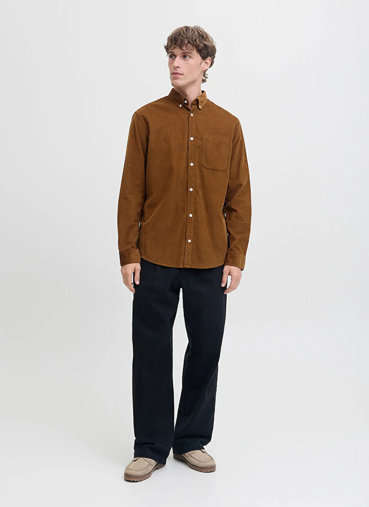 Jack & Jones Normal Kahve Erkek Gömlek 12278967_JJECLASSIC CORD SHIRT L/S