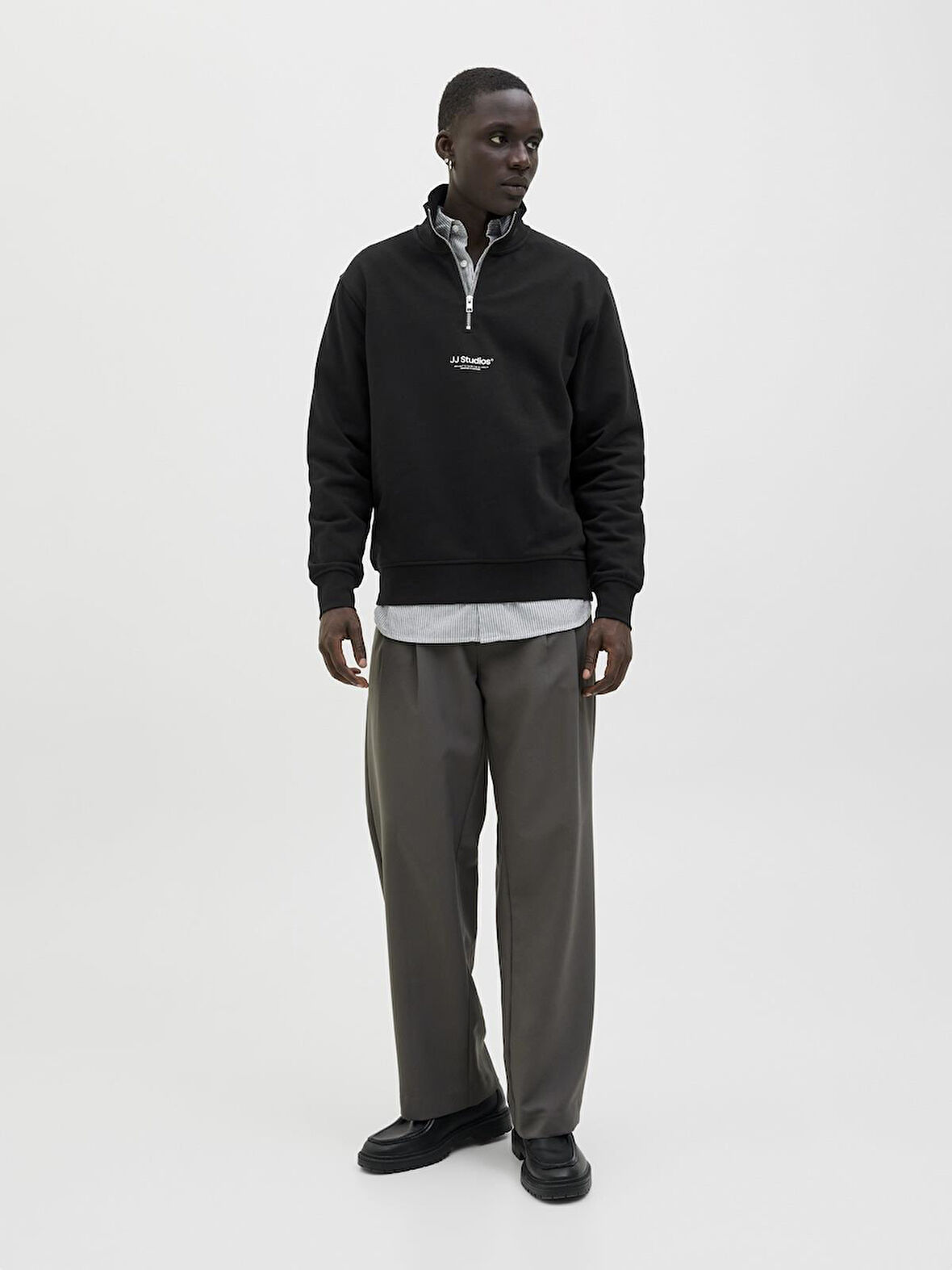 Jack & Jones JJESOHO HN NOOS Sweat | Fermuarlı Yarım Yaka Erkek Sweatshirt 