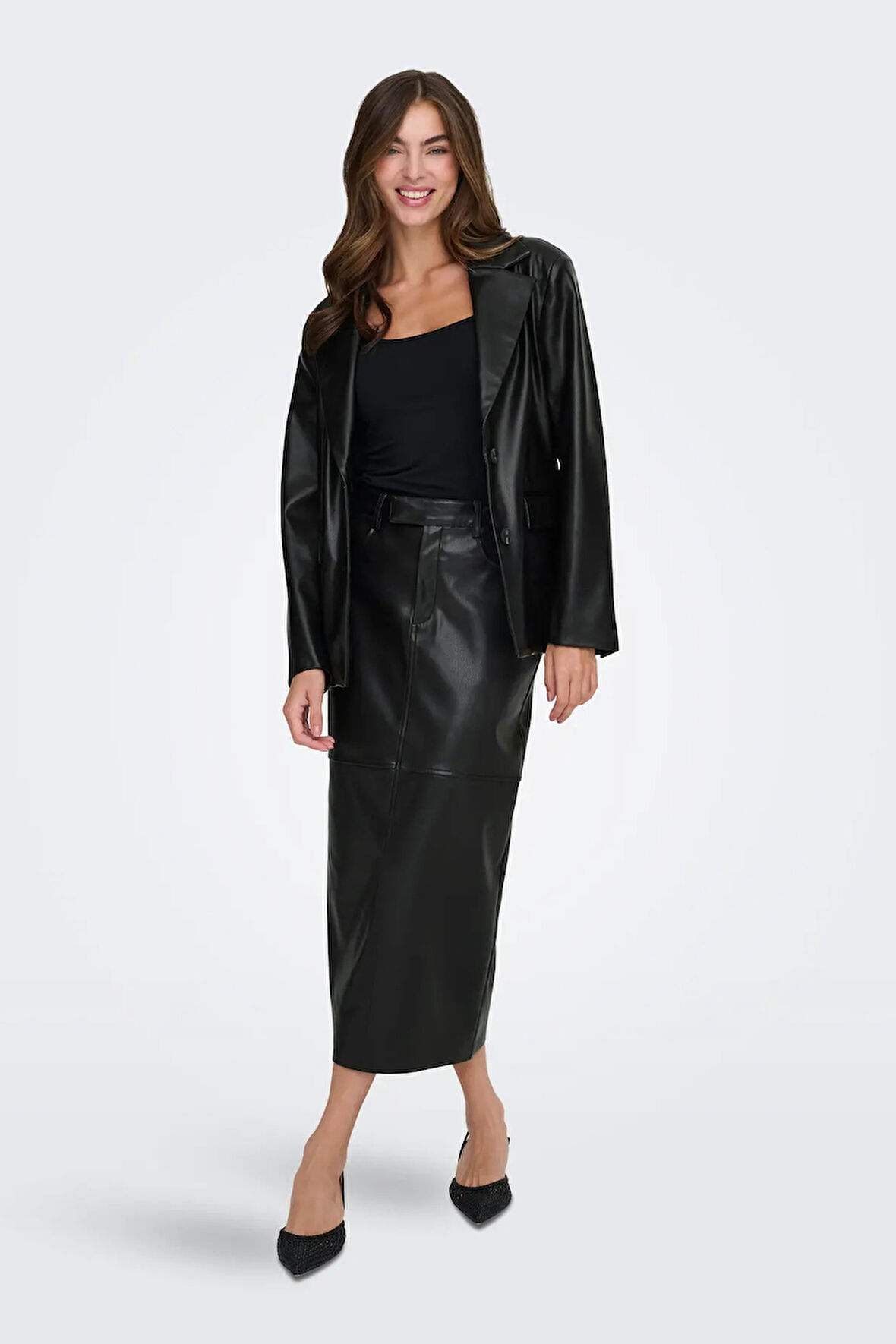 Only Kadın Onlverona Deri Ceket 15350362 Siyah