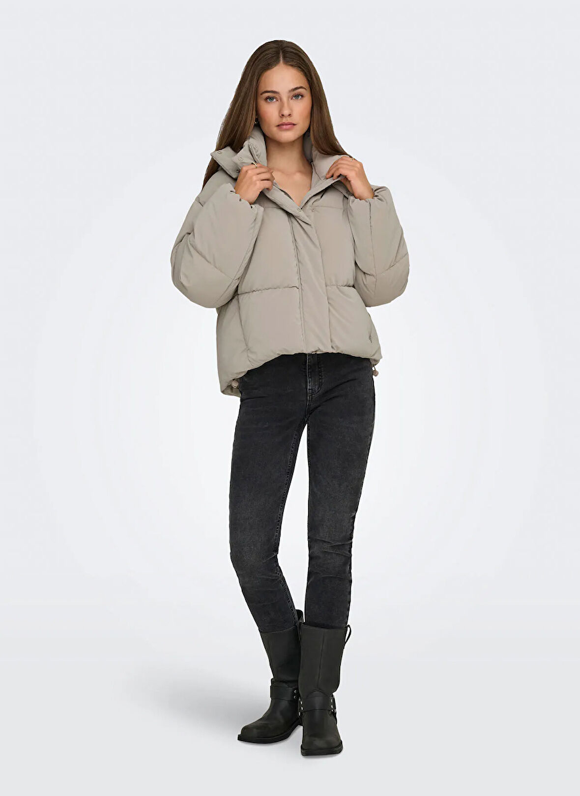 Only Açık Kahve Kadın Mont ONLDIXIE LIFE PUFFER JACKET CC OTW