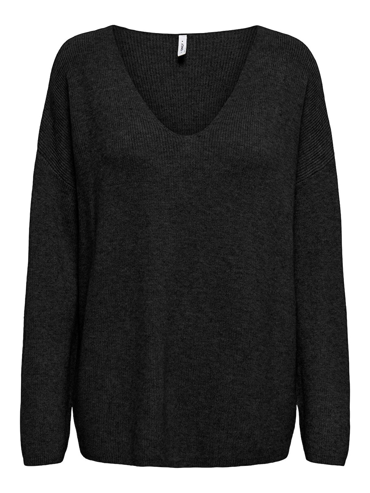 ONLIBI LS RIB LOOSE V-NECK CC KNT Kadın Black Kazak - 15351121