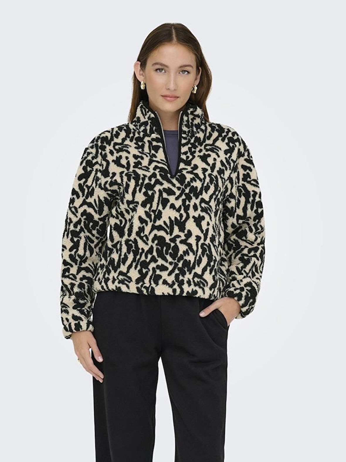 ONLNEW DALLAS L/S HIGHNECK ZIP SWT NOOS 