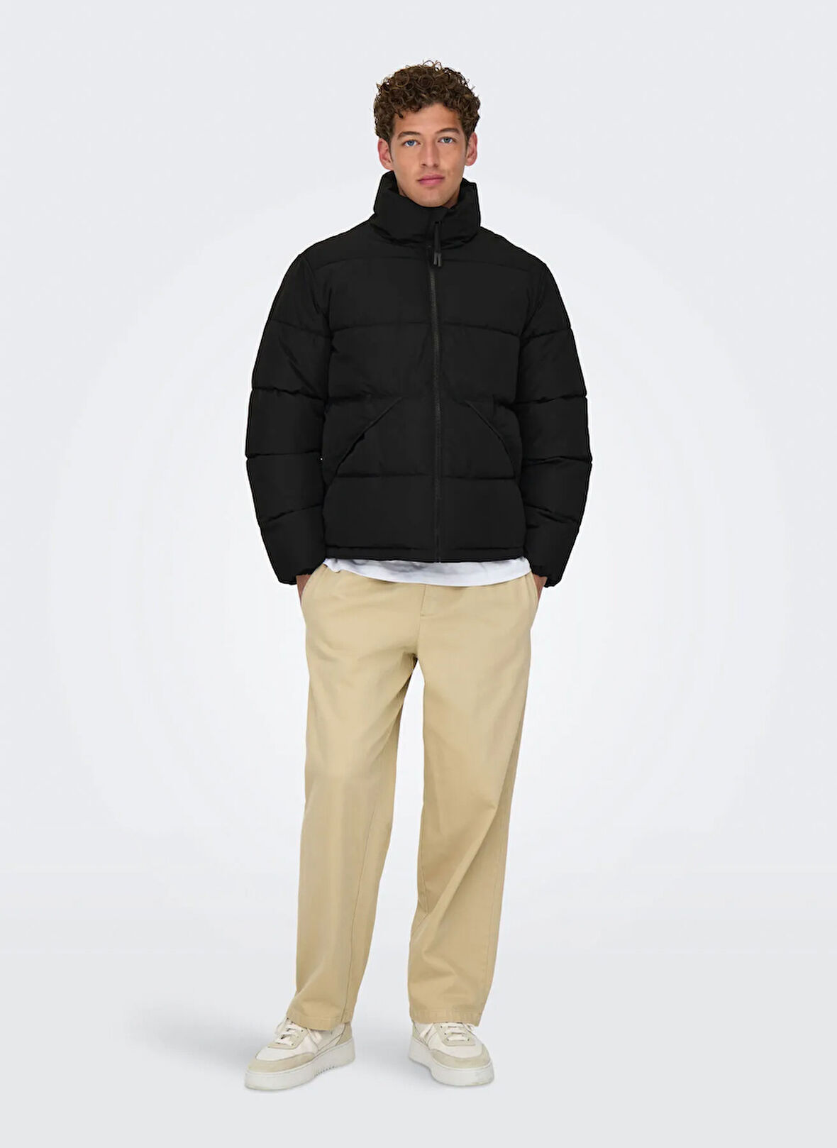 Only & Sons Siyah Erkek Mont ONSPACK LIFE PUFFER JACKET OTW