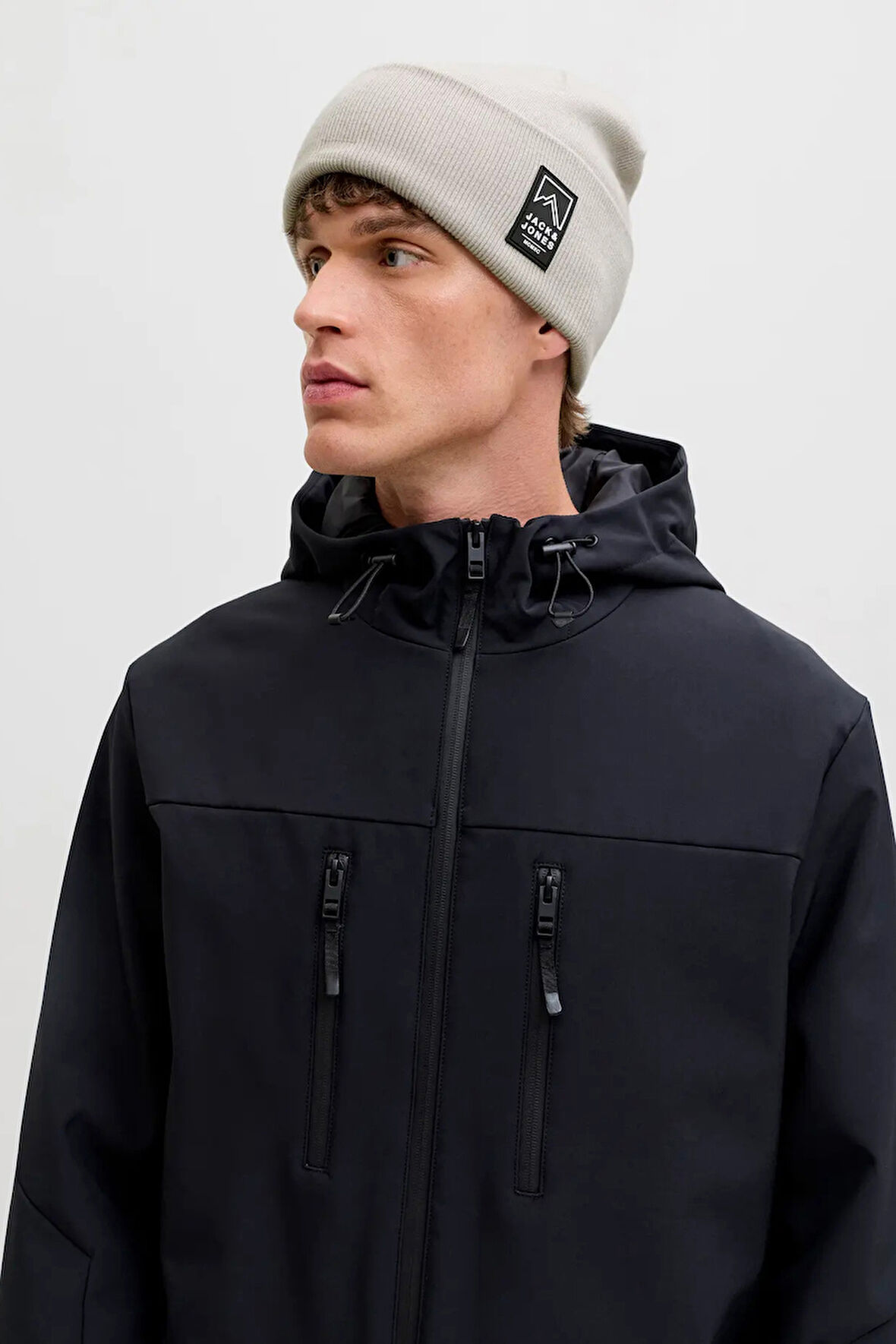 Jack & Jones Erkek Jacalpes Logo Detaylı Örme Bere 12286472 Gri