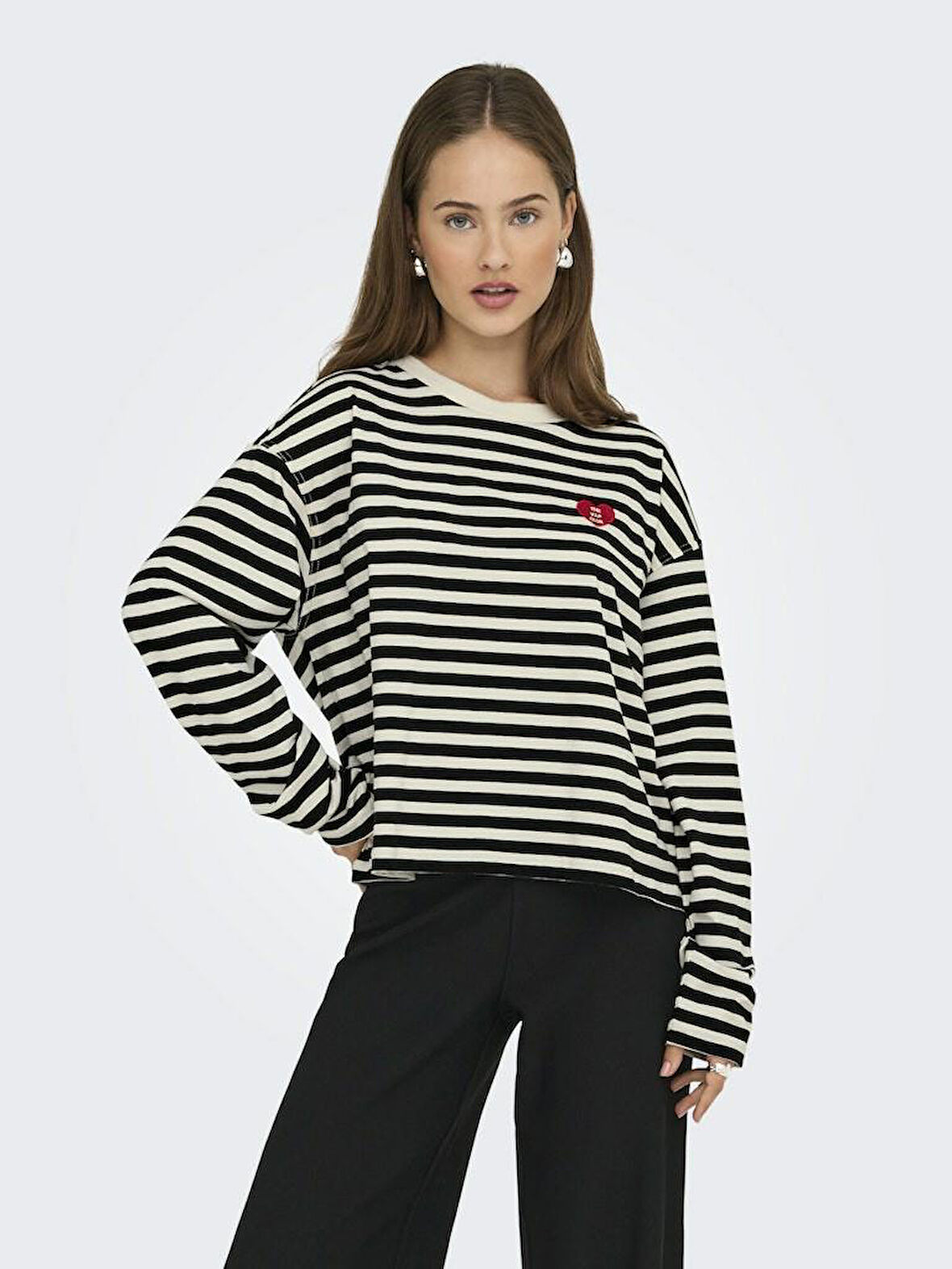 Only Lıvına Çizgili Kadın Sweat 15359682