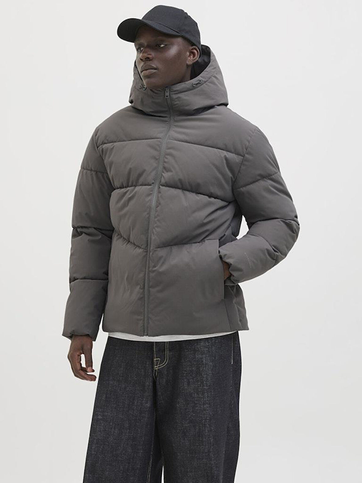 Jack & Jones JJGLOBAL Puffer Jacket | Kapüşonlu Kışlık Erkek Mont