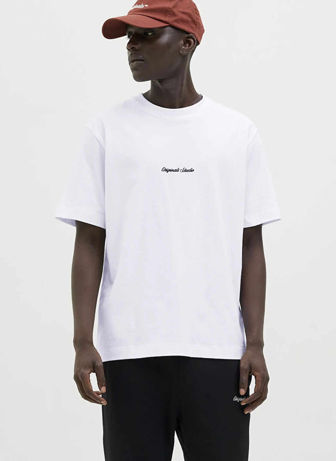 Jack & Jones Bisiklet Yaka Beyaz Erkek T-Shirt 12282892_JORNORREBRO EMB TEE SS CRE