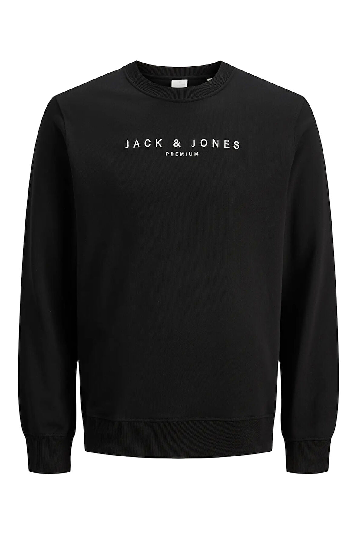 Jack & Jones Erkek Jprccjayson Yazı Detaylı Bisiklet Yaka %100 Pamuk Sweatshirt 12283436 Siyah