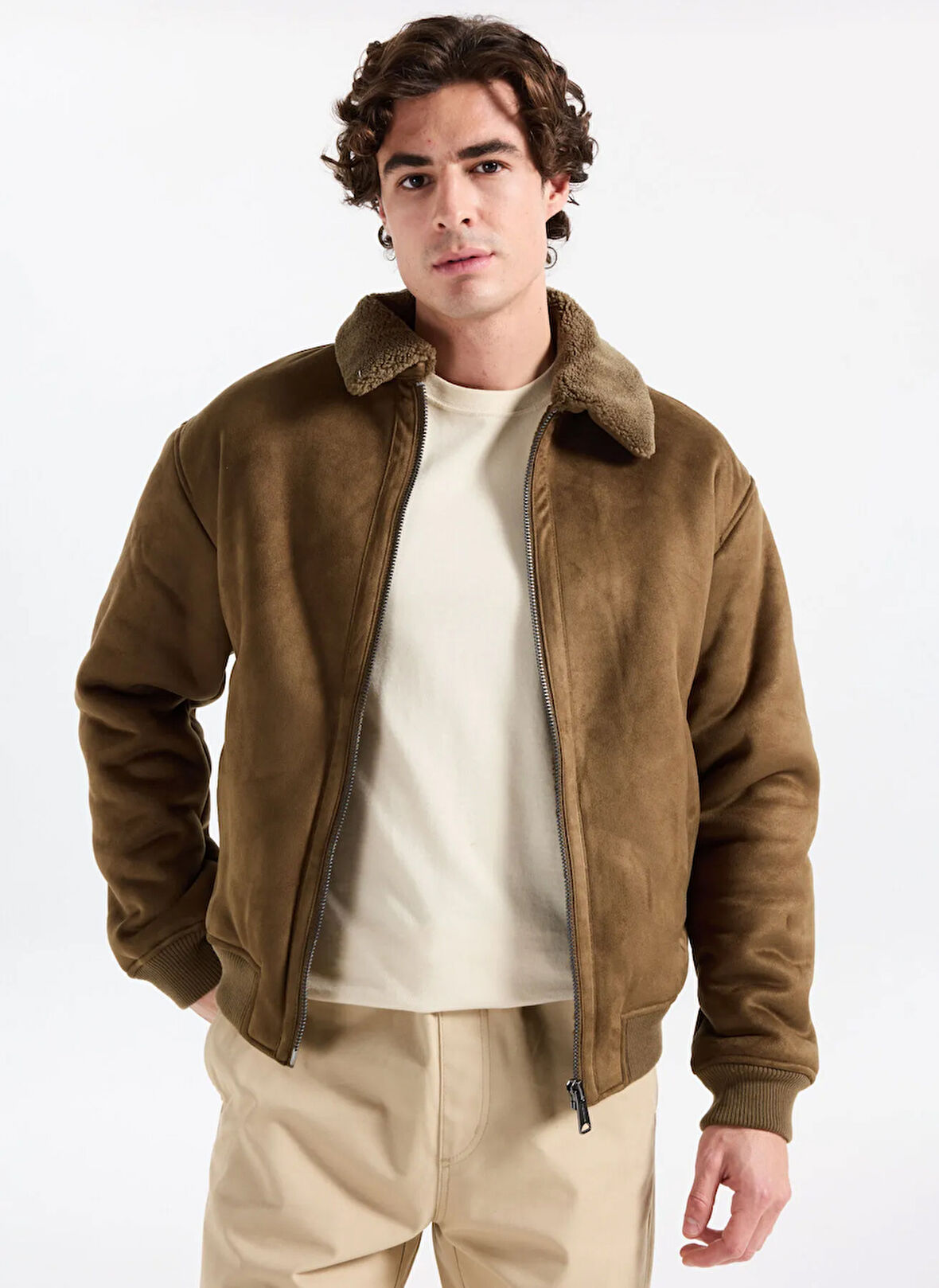 Jack & Jones Açık Kahve Erkek Mont 12282444_JPRCCLUKE BOMBER JACKET SN