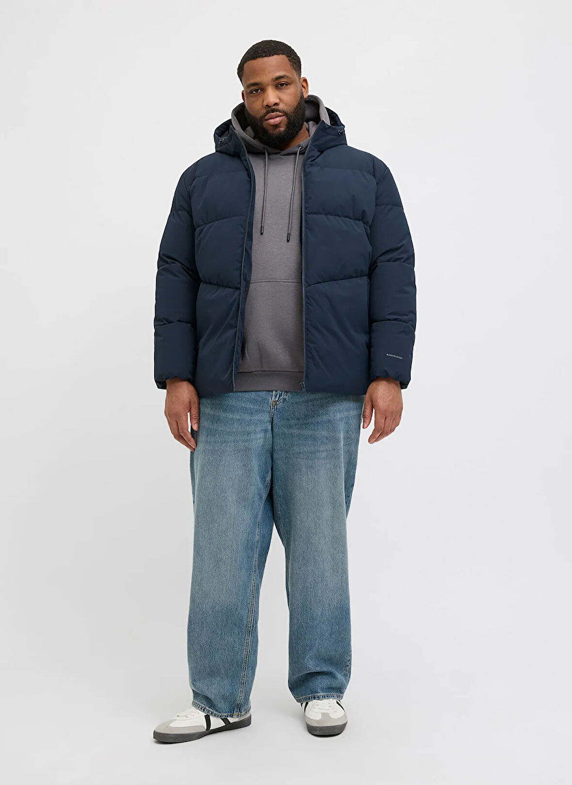 Jack & Jones Lacivert Erkek Mont 12283873_JJGLOBAL PUFFER JACKET PLS