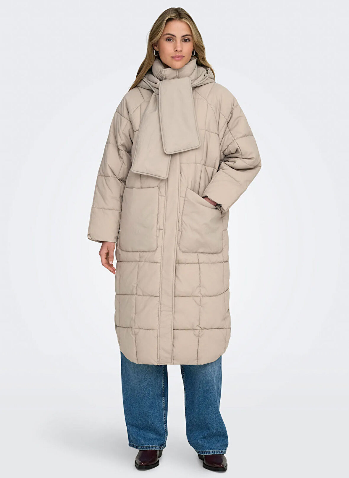 Only Krem Kadın Kaban ONLGRACEN PUFFER OTW