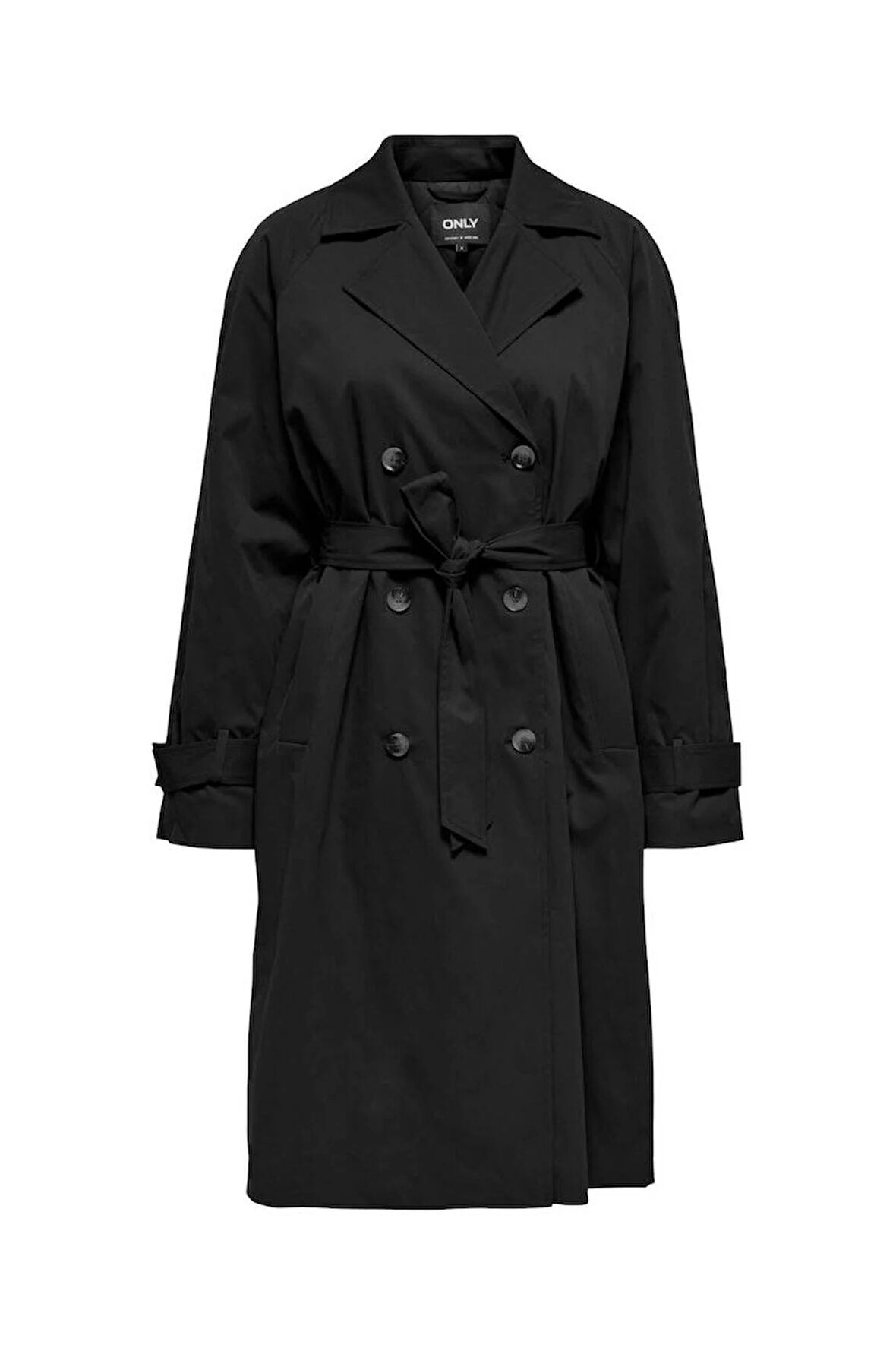 Only Kadın Onlorchıd Belden Bağlamalı Uzun Trençkot 15355443 Siyah