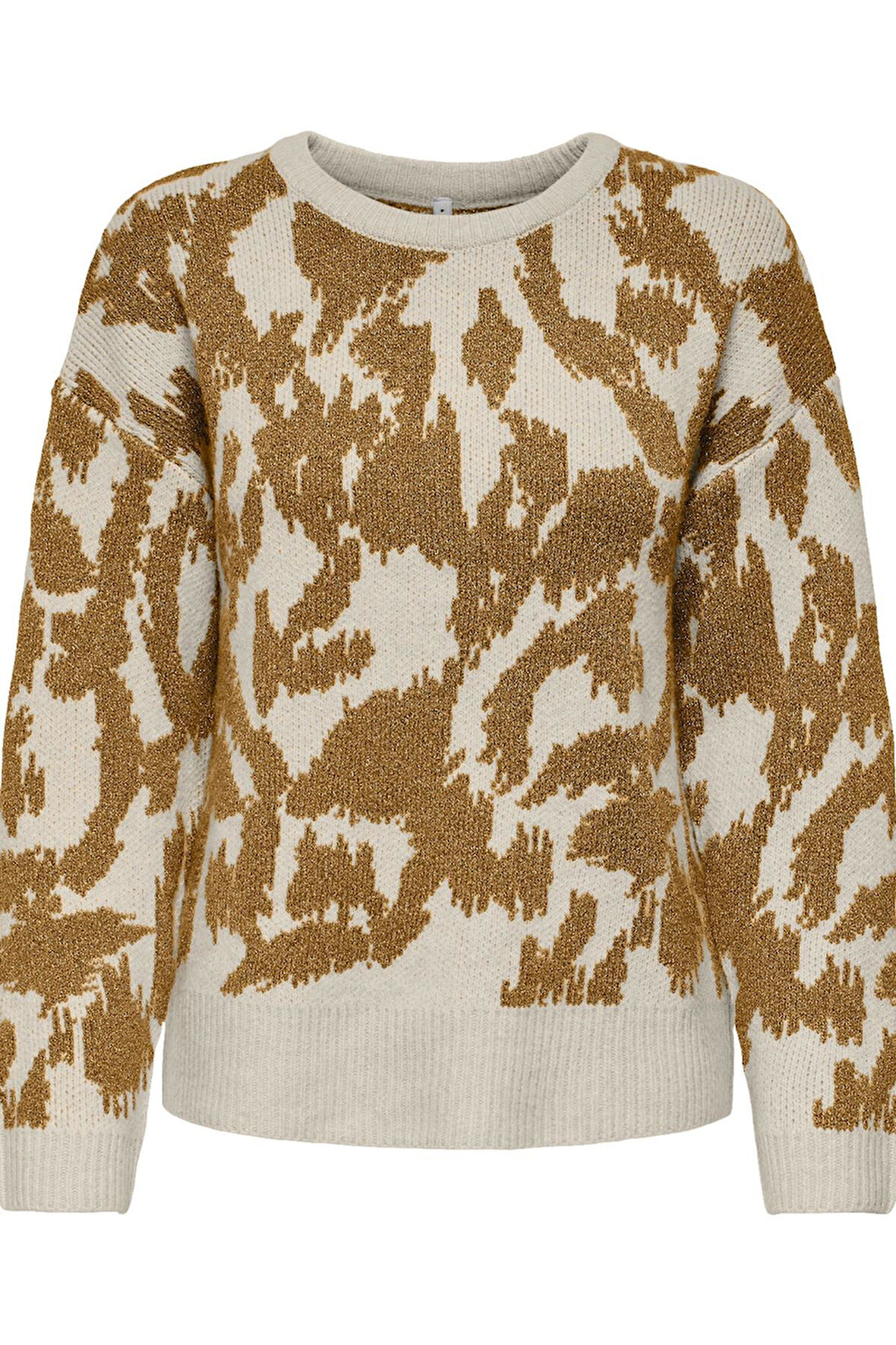 ONLY Gigi LS Glitter O-Neck Kadın Triko Kazak – Işıltılı Bisiklet Yaka 