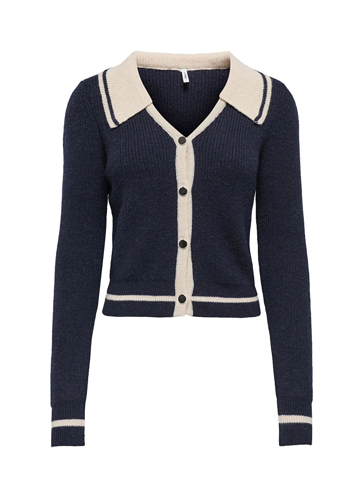 Only Lacivert Kadın Hırka ONLZOE LS CARDIGAN COLLAR KNT