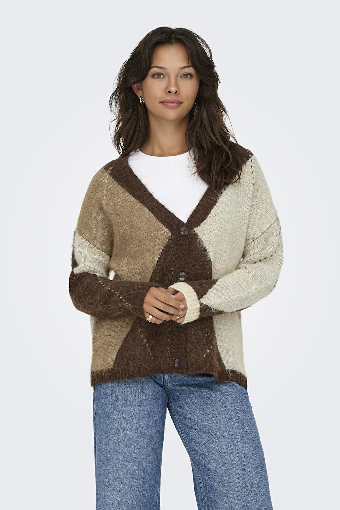 ONLNOEME JQ LS LIFE CARDI V-NECK KNT 