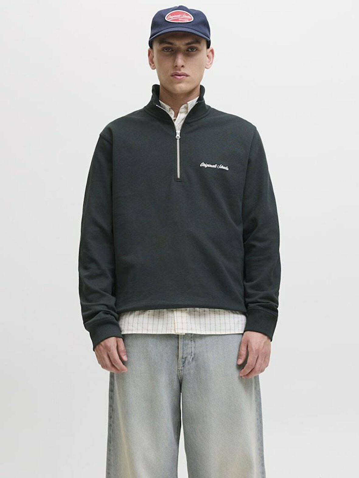 Jack Jones Norrebro Fermuarlı Yaka Relax Fit Erkek Sweat 12282899