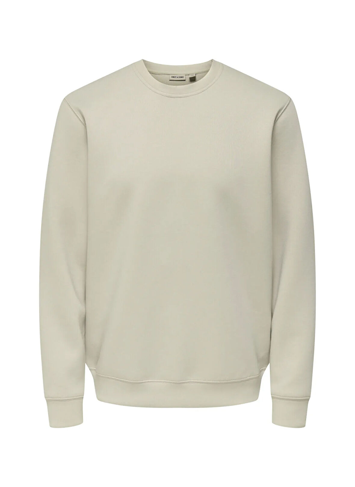 Only & Sons O Yaka Ekru Erkek Sweatshırt ONSLUCA LIFE REG LS CREW SWEAT