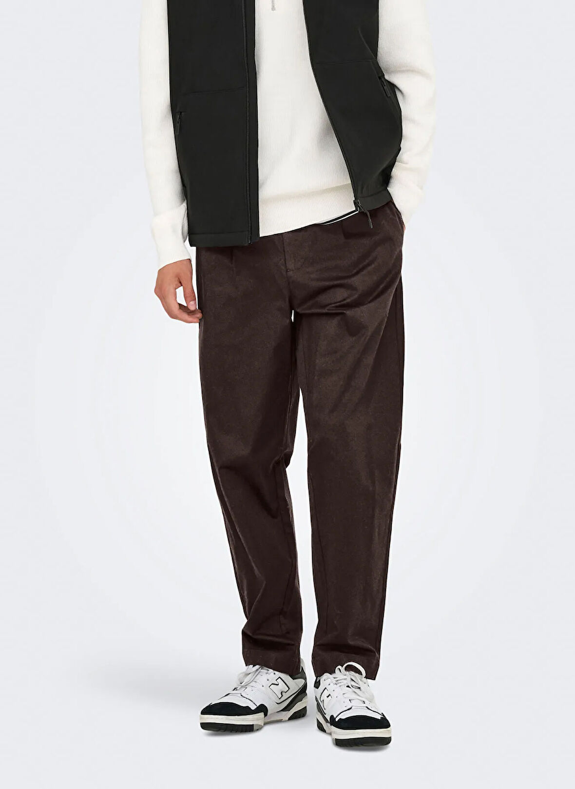 Only & Sons Normal Bel Rahat Kahve Erkek Chino Pantolon ONSCOIL TAPERED 0298 STRING PANT FR