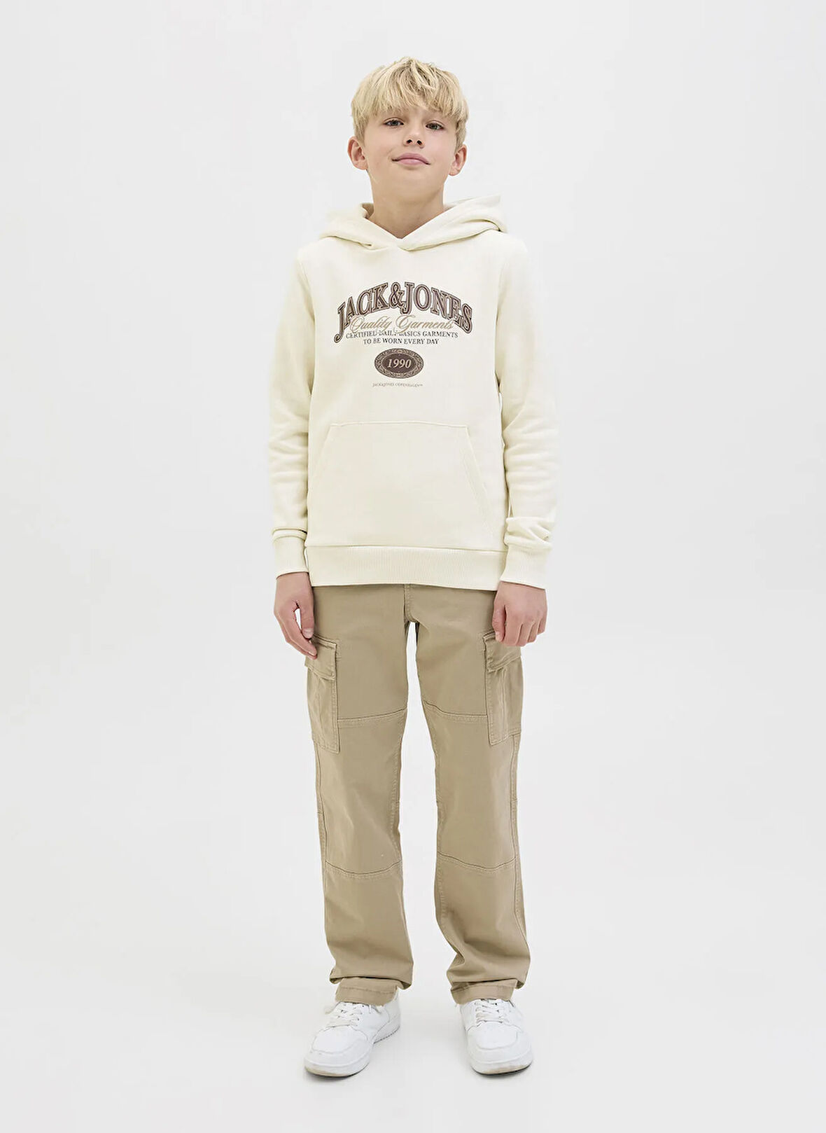 Jack & Jones Baskılı Erkek Çocuk Krem Sweatshırt 12289751