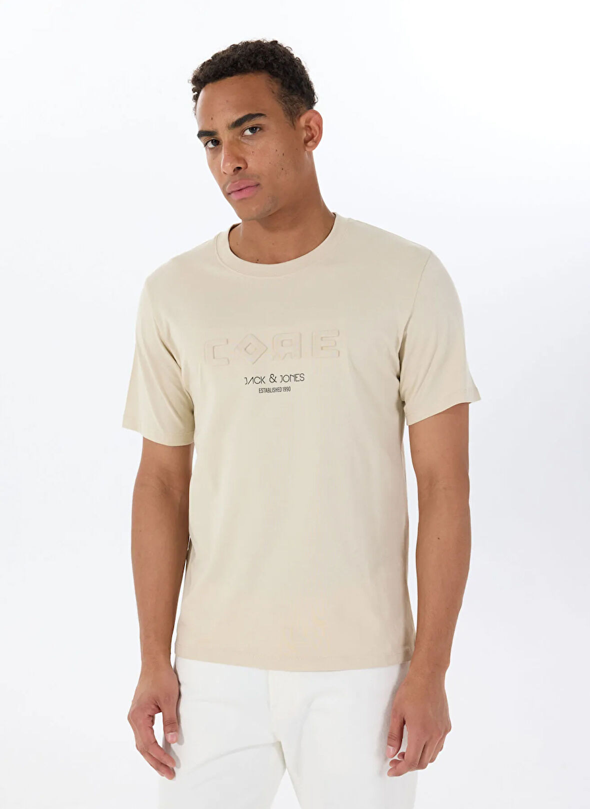 Jack & Jones Bisiklet Yaka Gri Erkek T-Shirt 12288526_JCOBEYOND TEE SS CREW NECK