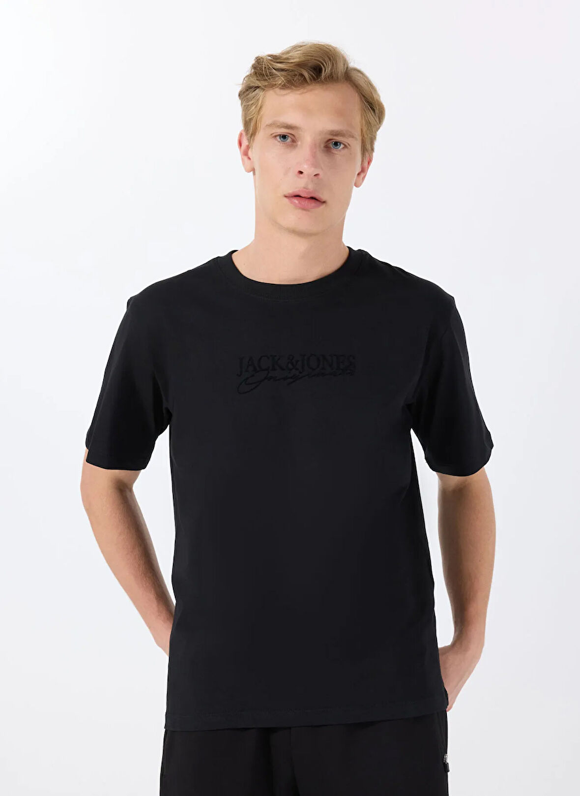 Jack & Jones Bisiklet Yaka Siyah Erkek T-Shirt 12288567_JORBRAND TEE SS CREW NECK