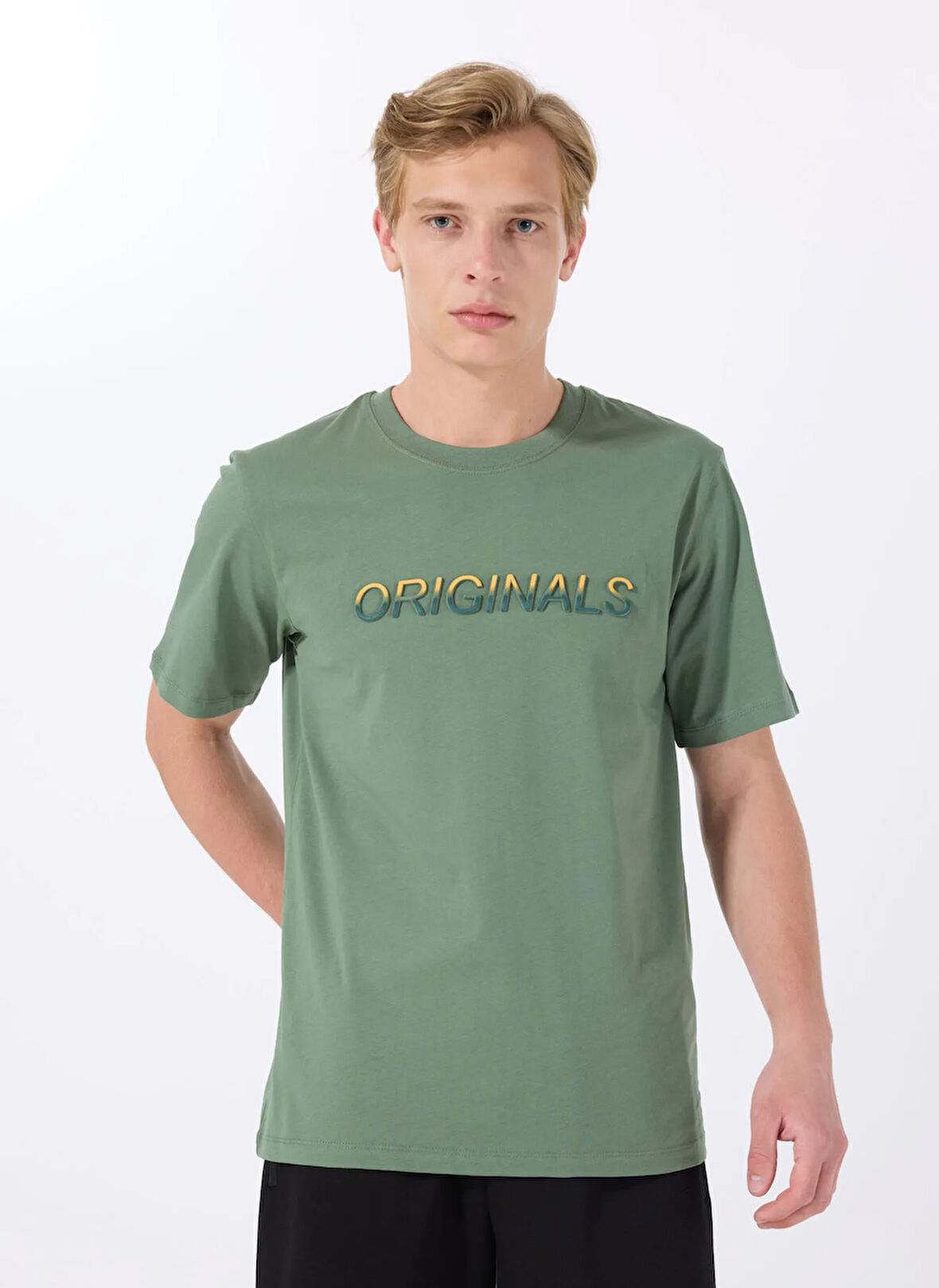 Jack & Jones Bisiklet Yaka Koyu Yeşil Erkek T-Shirt 12288566_JORX90 TEE SS CREW NECK BS