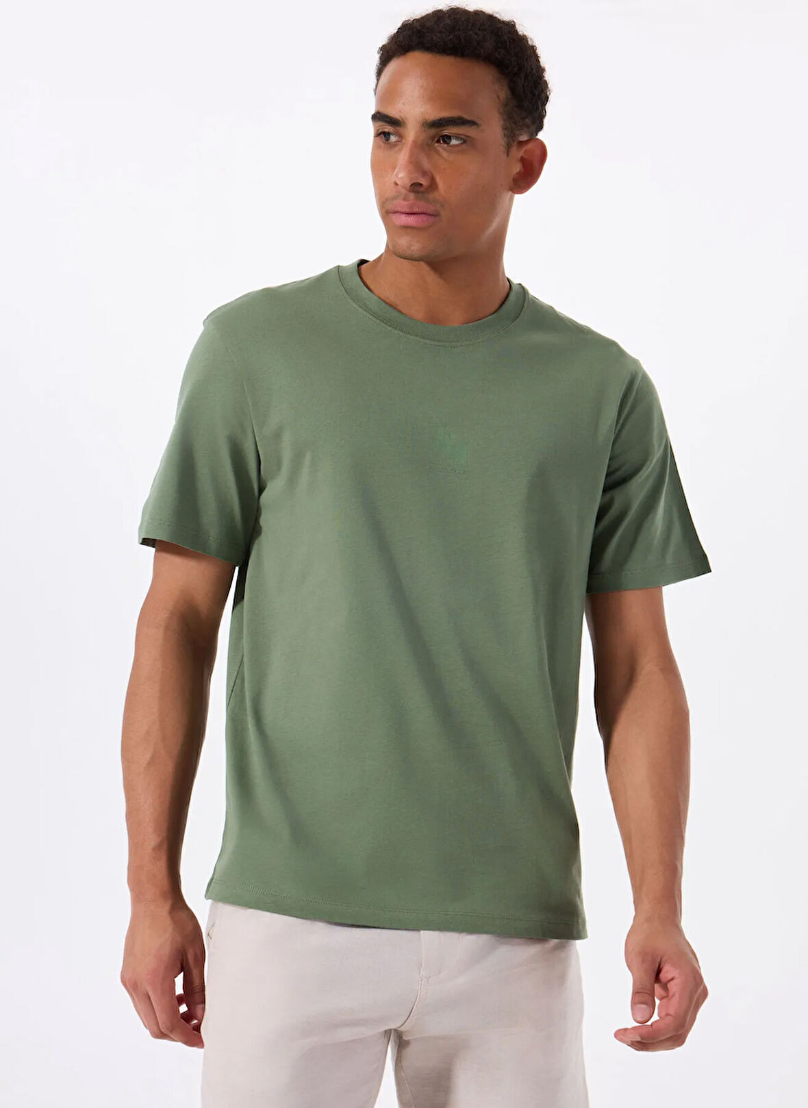 Jack & Jones Bisiklet Yaka Koyu Yeşil Erkek T-Shirt 12288374_JPRBLULOGO TEE SS CREW NEC