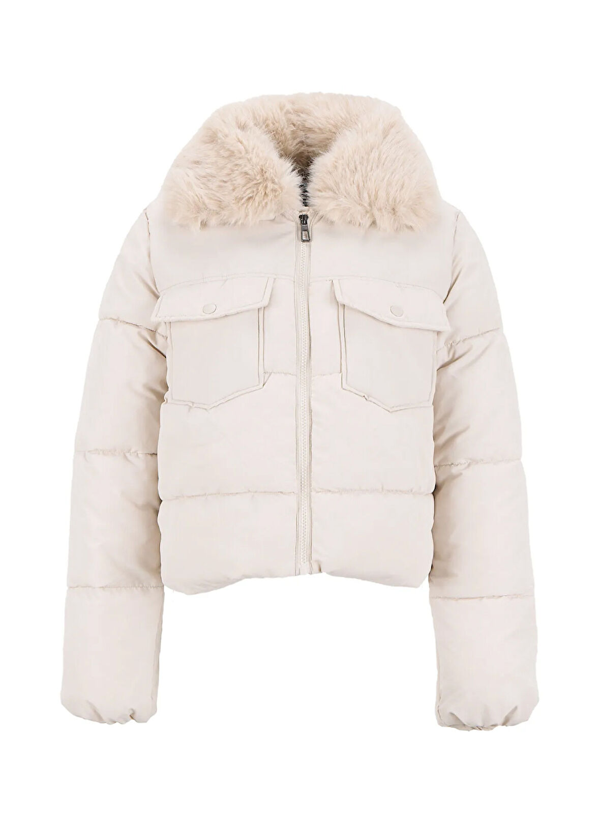 Only Krem Kadın Mont ONLMAGGI FUR PUFFER LIFE CC OTW