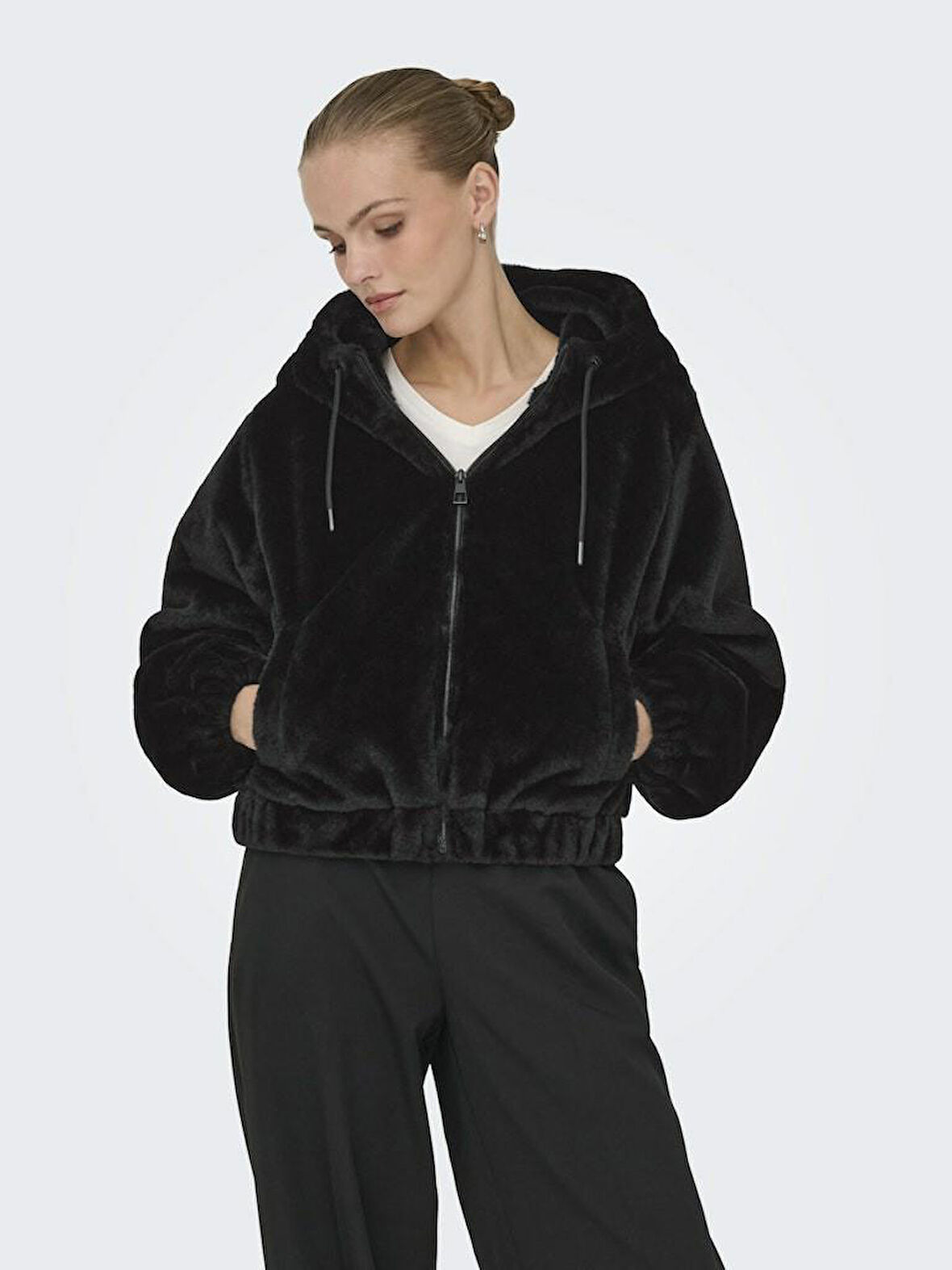 Only Jdy Yola Faux Fur Hood Kadın Ceket 15359329