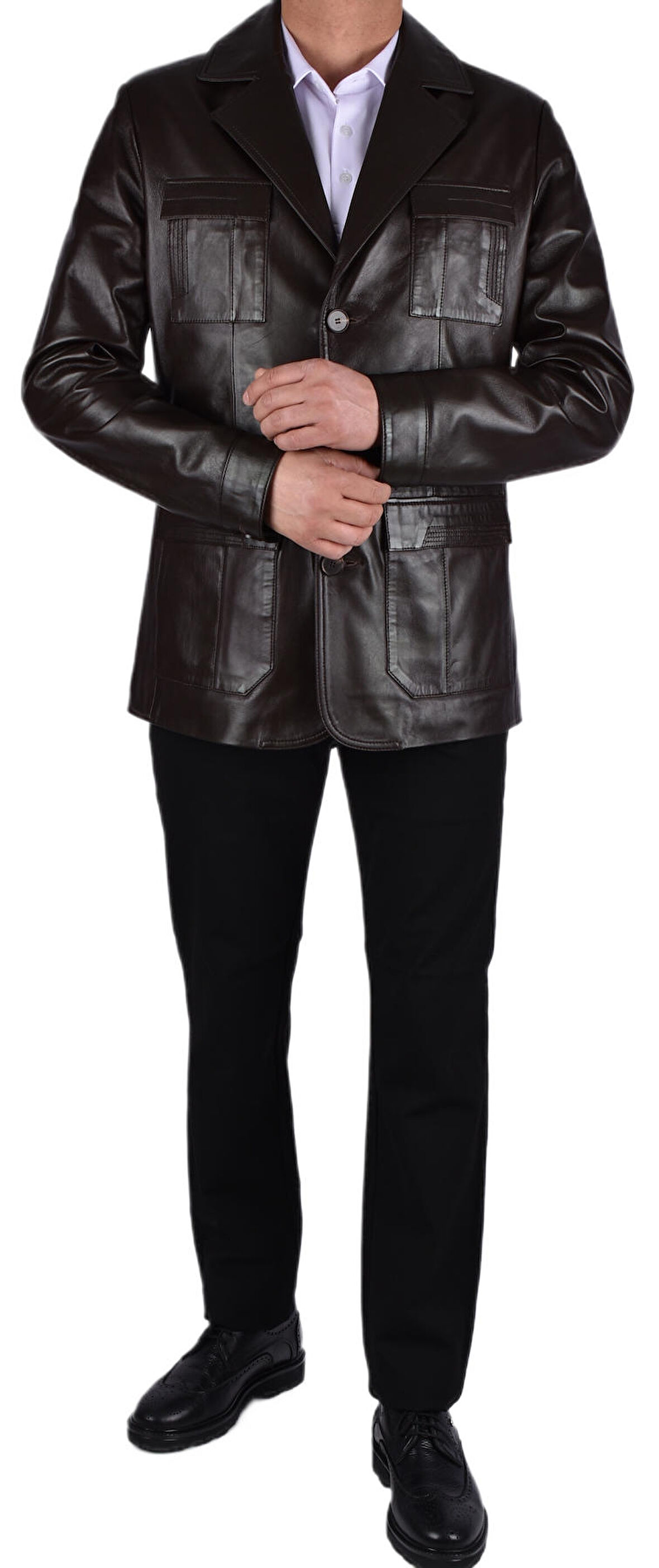 RTL-2403 DERİ CEKET /KAHVERENGİ/M